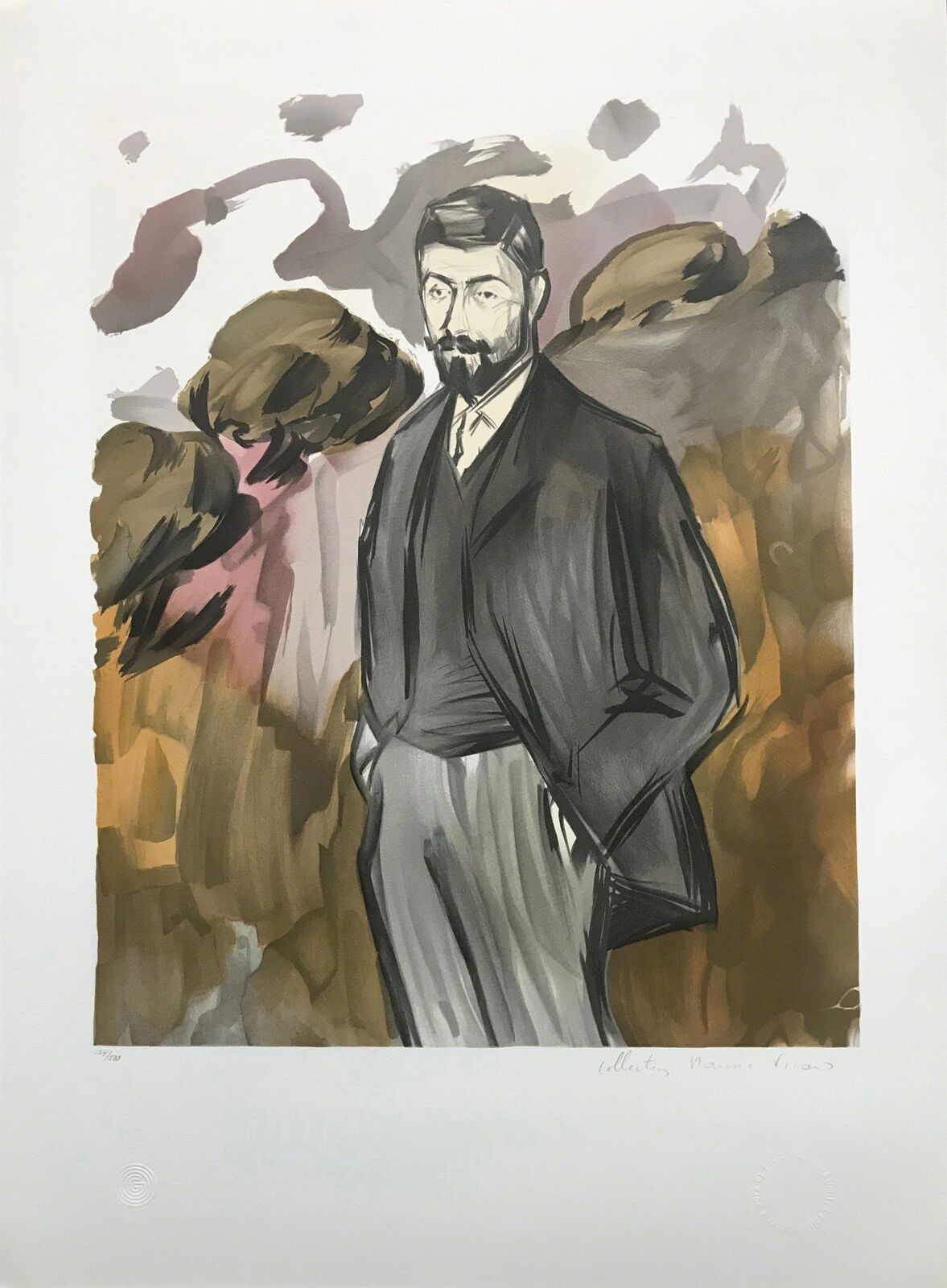 Artwork by Pablo Picasso, PORTRAIT D'UN HOMME DEBOUT AVEC BARBICNE, Made of Lithograph On Arches Paper 