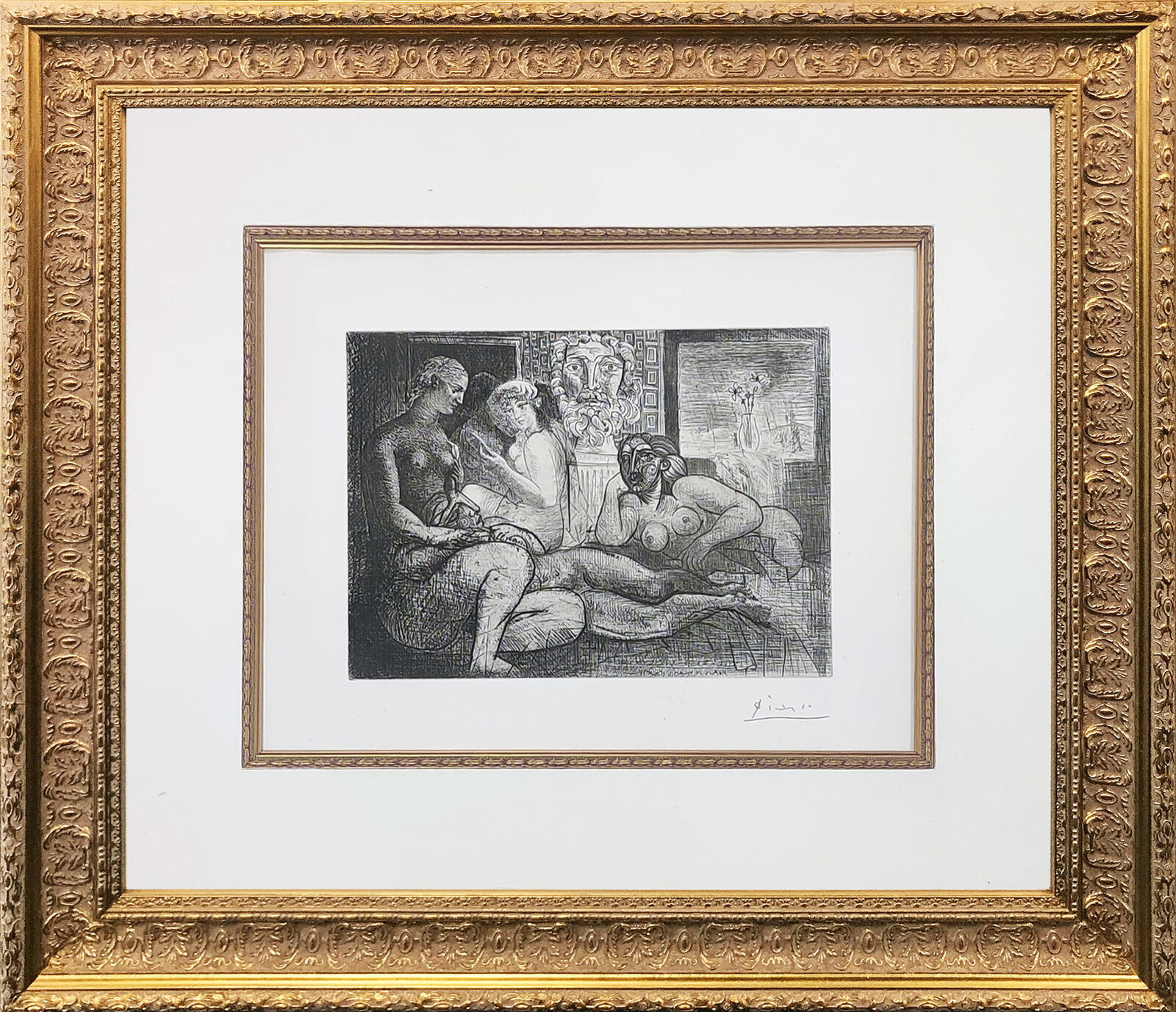 QUATRE FEMMES NUES ET TETE SCULPTEE (BLOCH 219) by Pablo Picasso, 1934