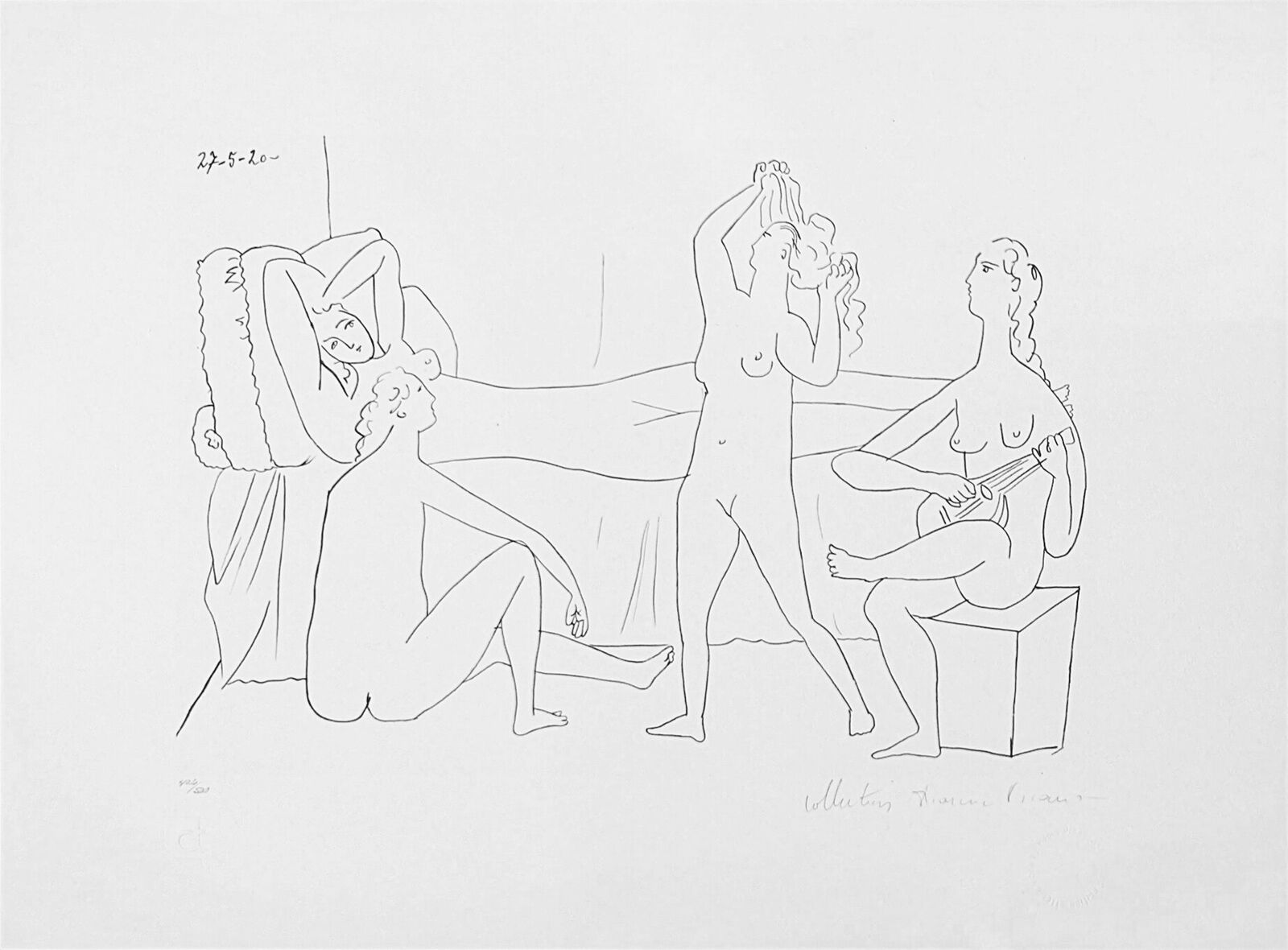 Artwork by Pablo Picasso, QUATRE NUS AU HAREM, Made of Lithograph On Arches Paper 