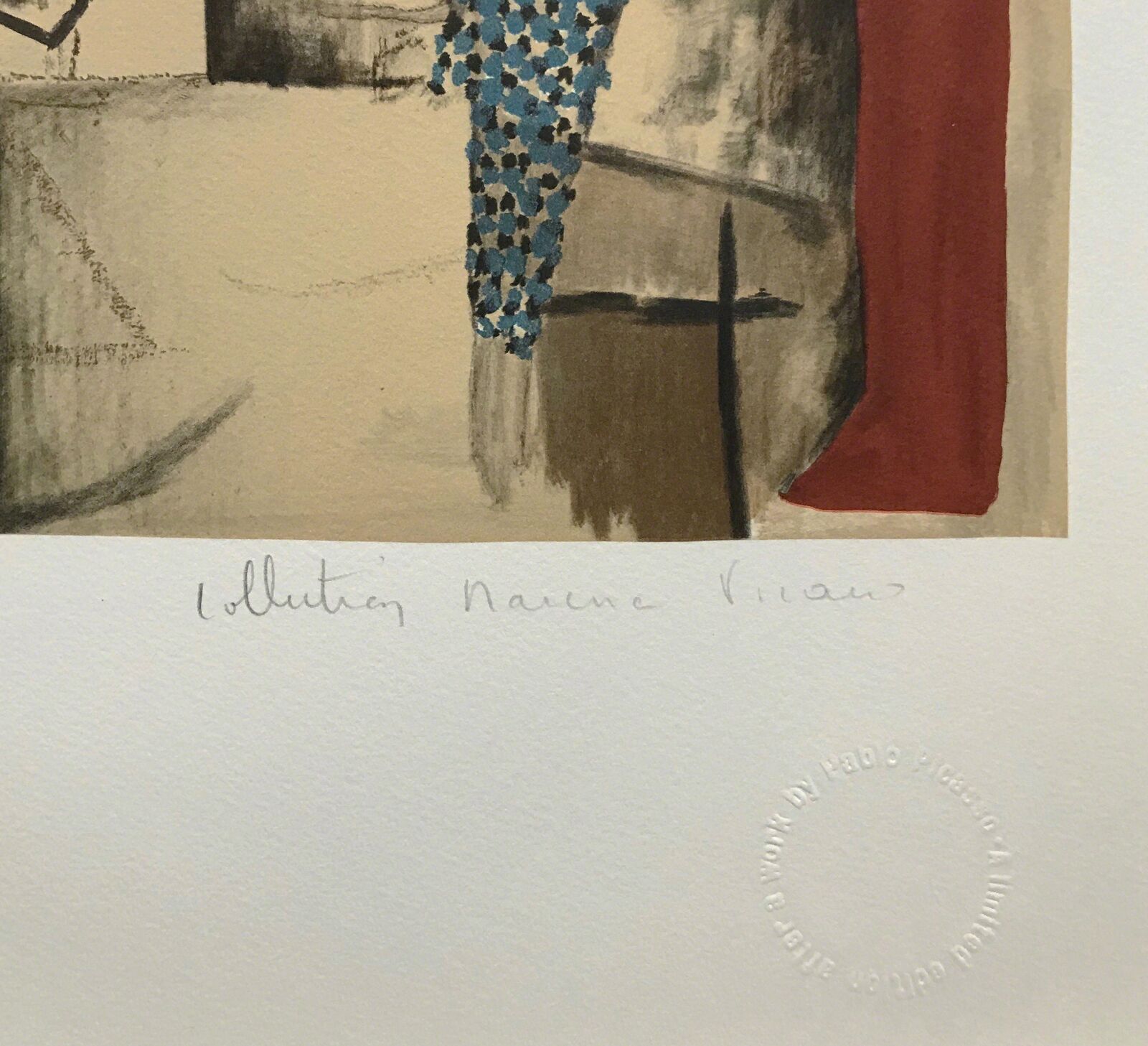 Artwork by Pablo Picasso, VISAGE SUR FOND ROUGE, Made of Lithograph On Arches Paper 