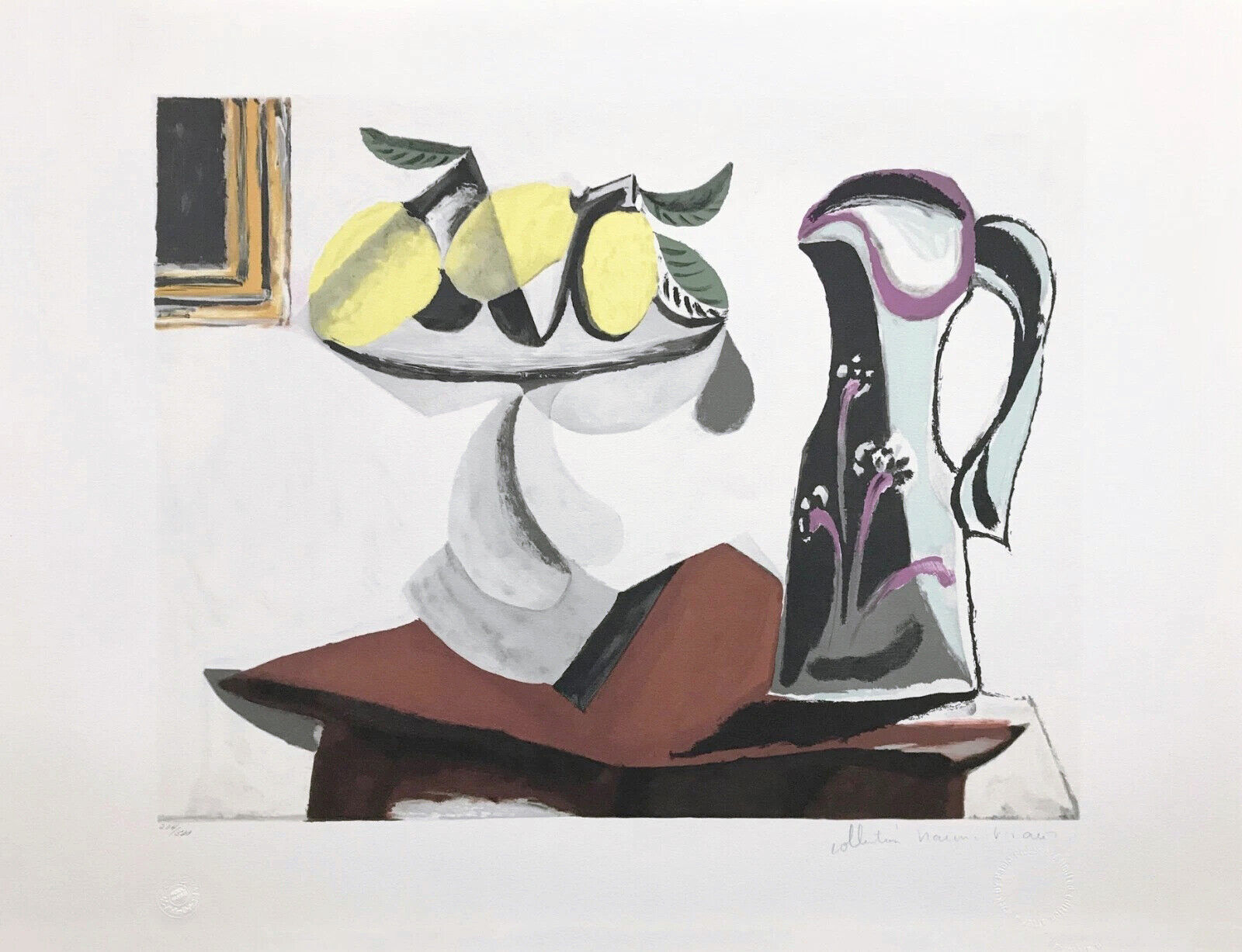 Artwork by Pablo Picasso, NATURE MORTE AU CITRON ET A LA CRUCHE, Made of Lithograph On Arches Paper 