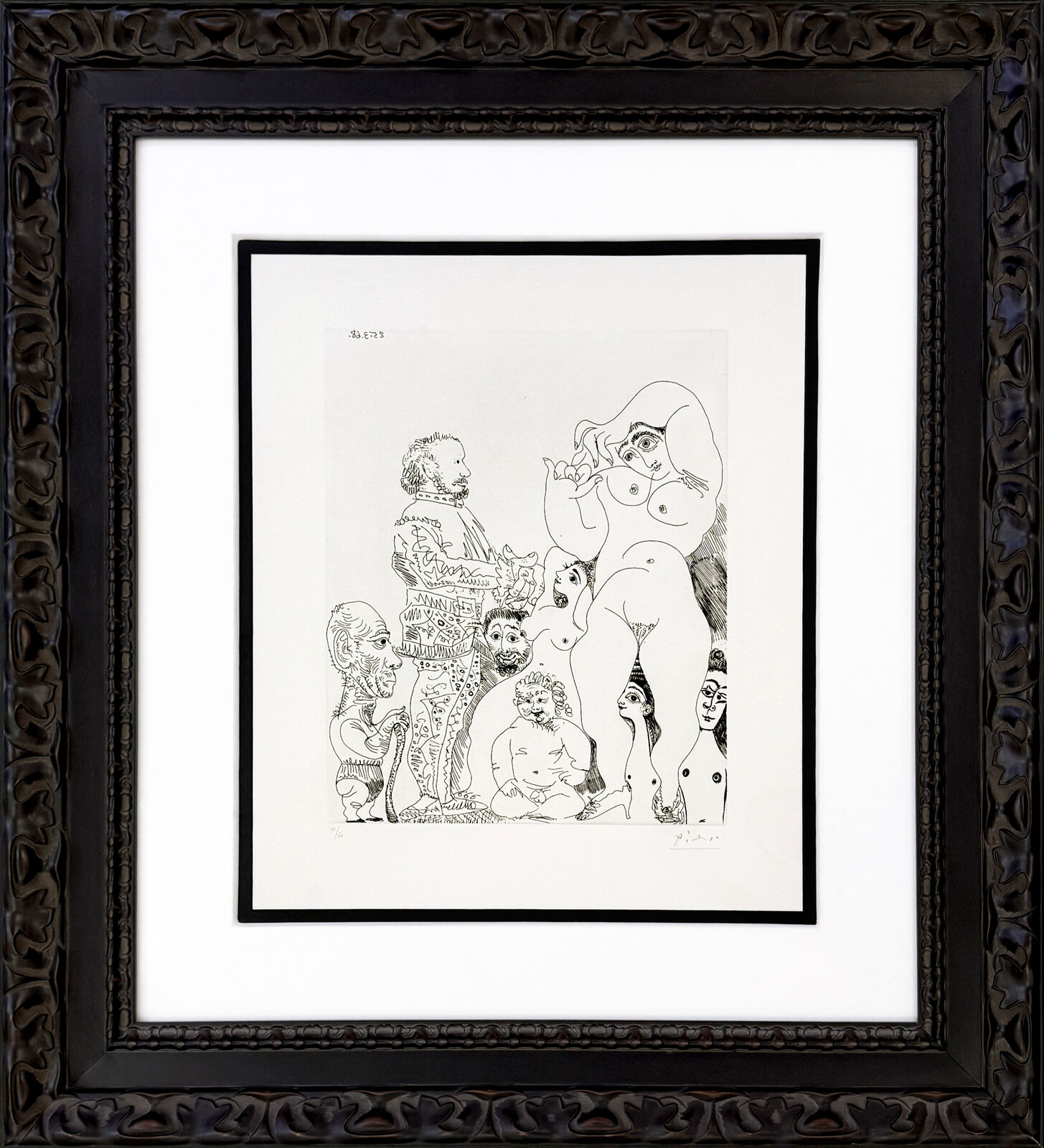 Autoportrait a la Canne, Avec Comedien, Amour Replet et Femmes (Bl. 1488) by Pablo Picasso, 1968