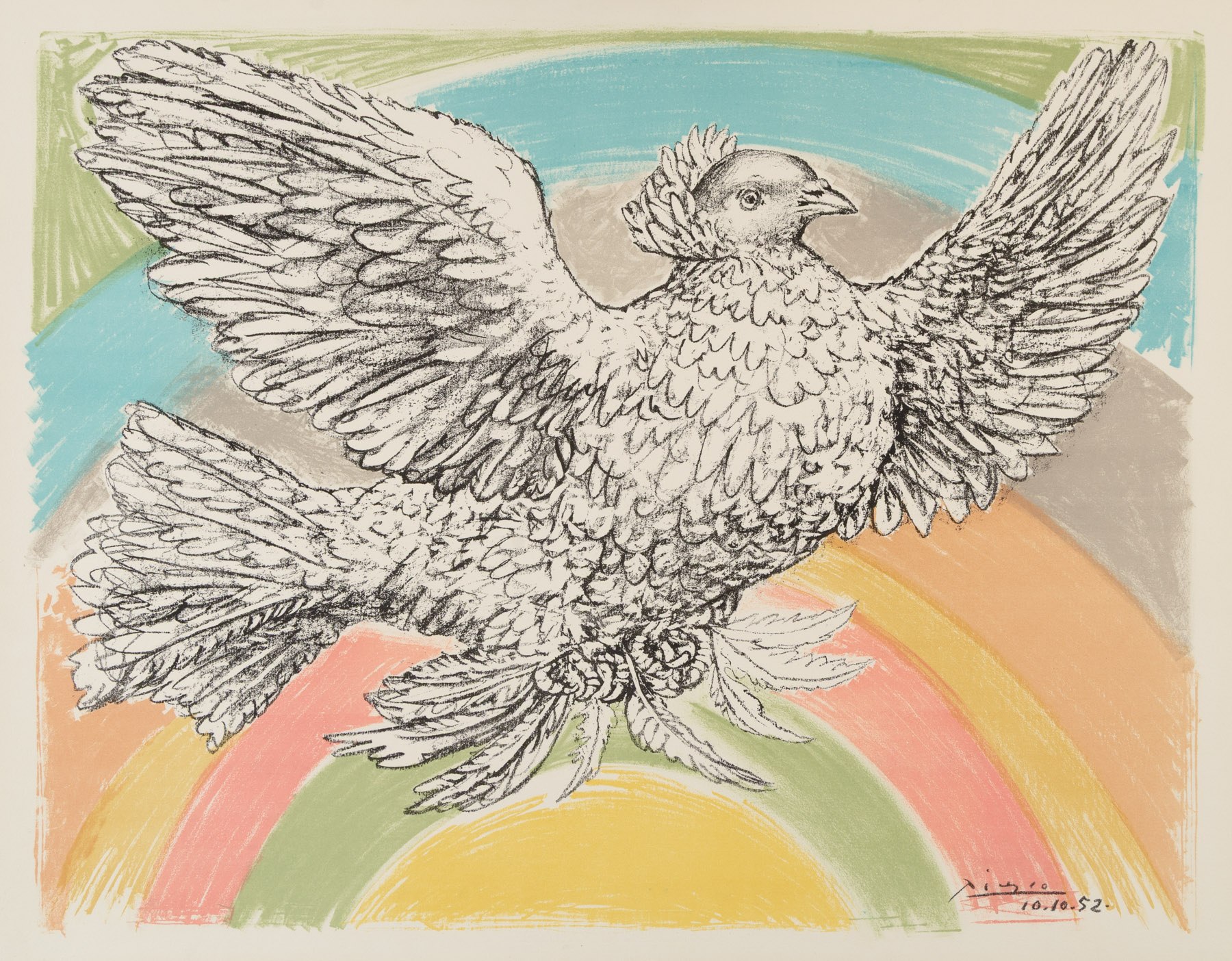 Colombe volant (à l’Arc-en-Ciel) by Pablo Picasso, October 10