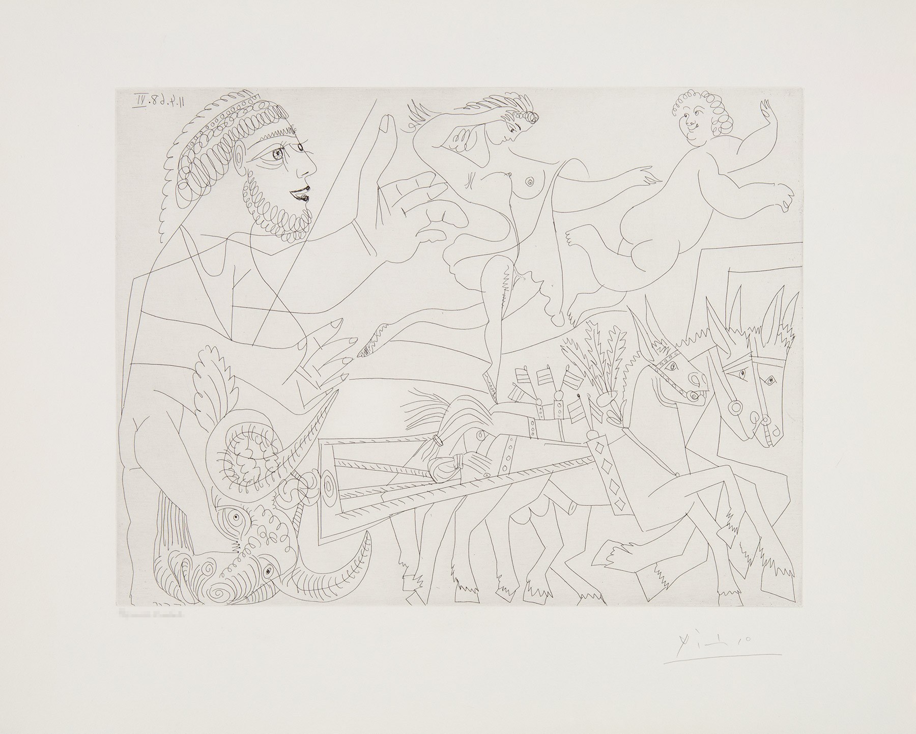 El Arrastre, Avec Écuyère Et Putto From 347 Series by Pablo Picasso, 1968