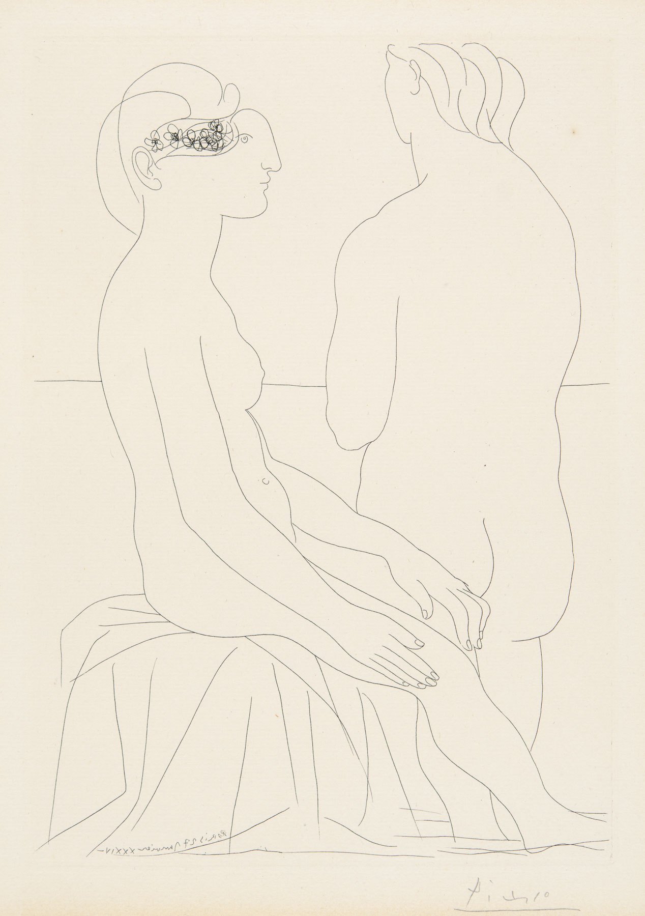 Artwork by Pablo Picasso, Femmes Au Bain, Made of etching 