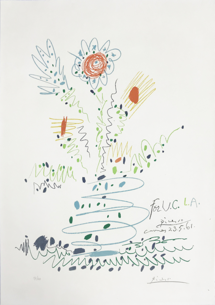 Artwork by Pablo Picasso, Fleurs (for UCLA), Made of Color lithograph on Arches paper 