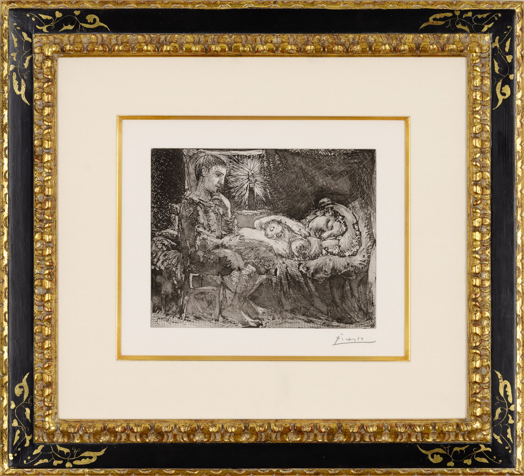 Artwork by Pablo Picasso, Garçon Et Dormeuse À La Chandelle, Made of Etching And Aquatint 