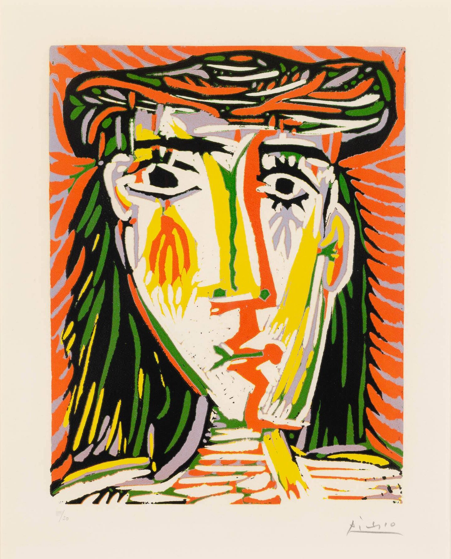 Jacqueline Au Chapeau De Paille by Pablo Picasso, 1962