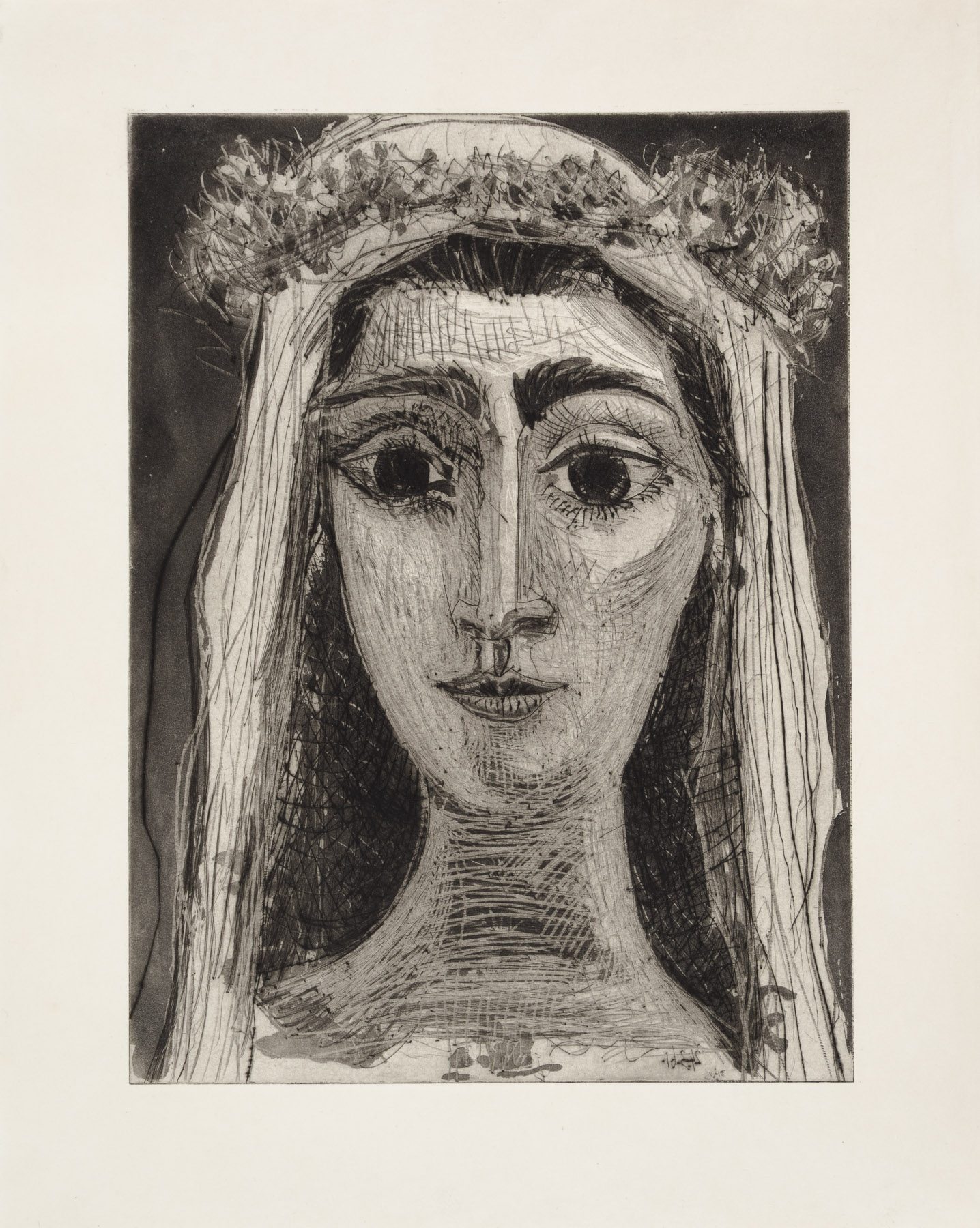 Jacqueline En Mariée, De Face by Pablo Picasso, 1961