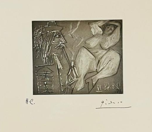Jeune femme et fumeur by Pablo Picasso, 1968