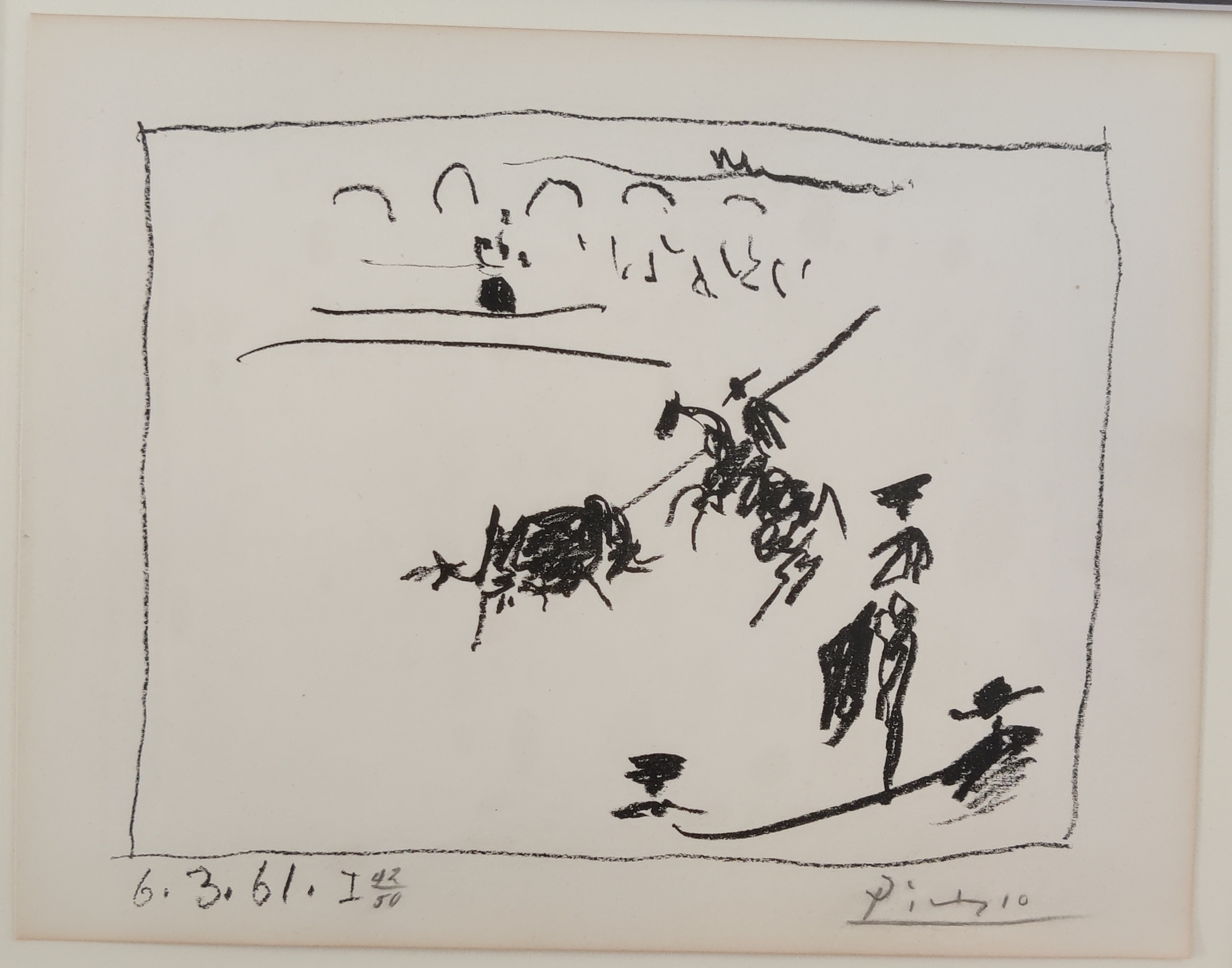 La Pique, from "A los toros avec Picasso" by Pablo Picasso, 1961