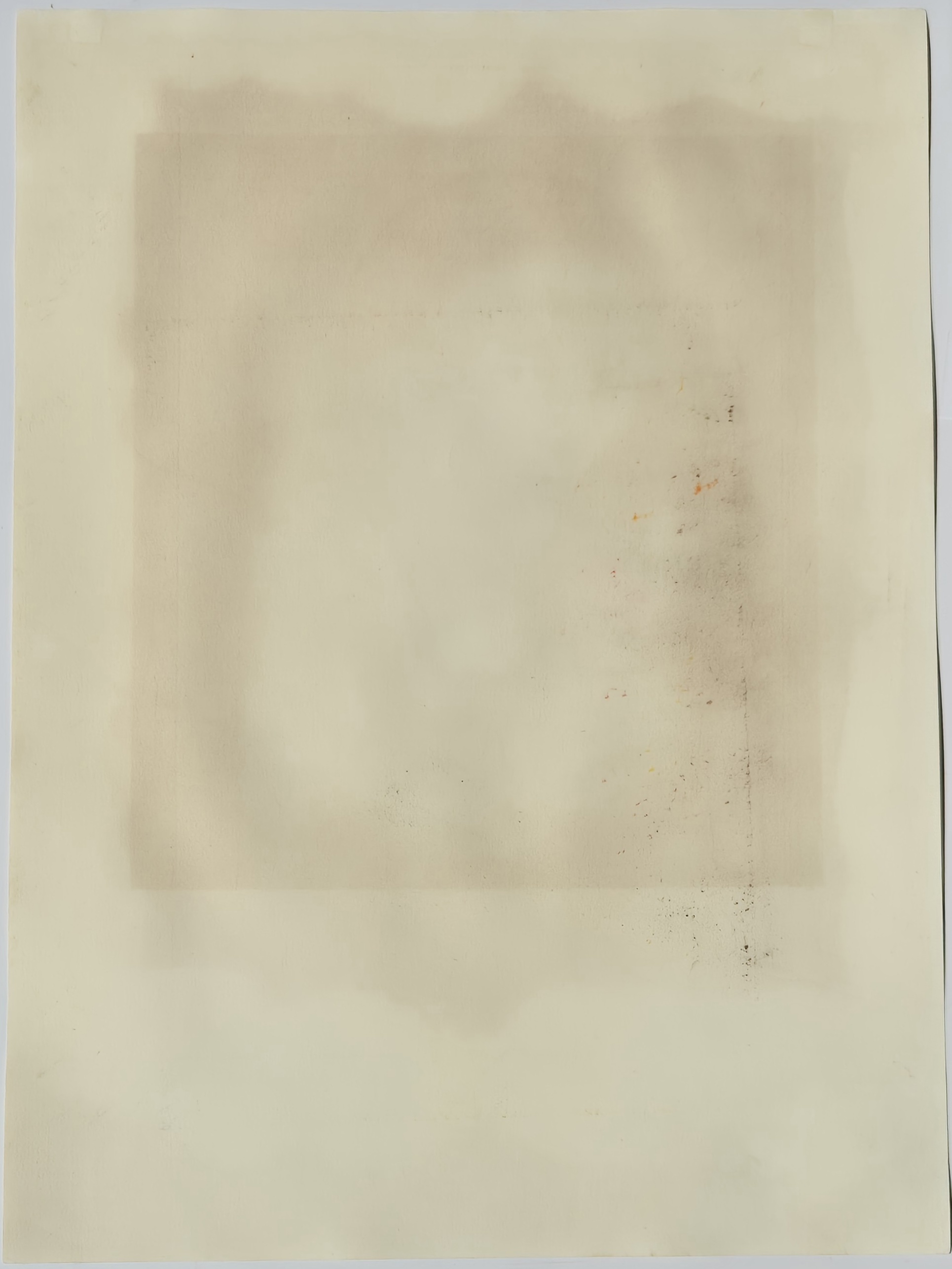 A somber portrait of a woman holding a child against a muted blue background.