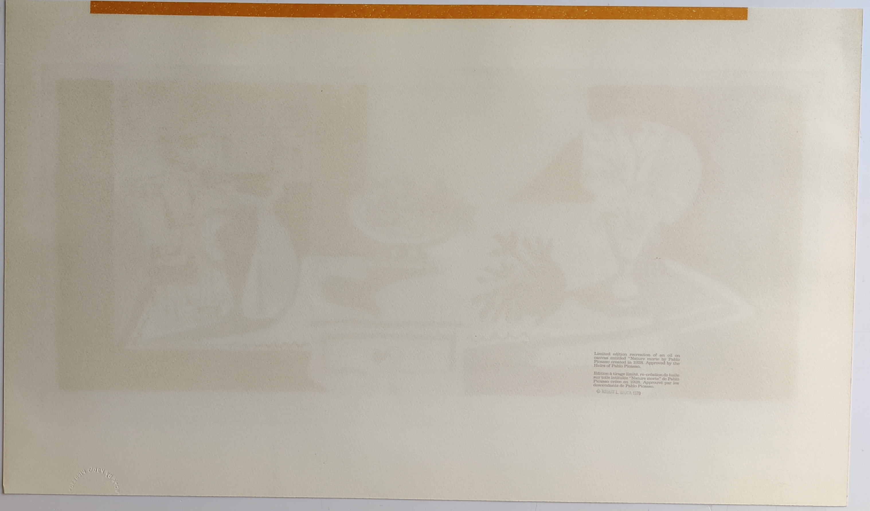 A painting of a table with a vase of flowers and fruit on it.