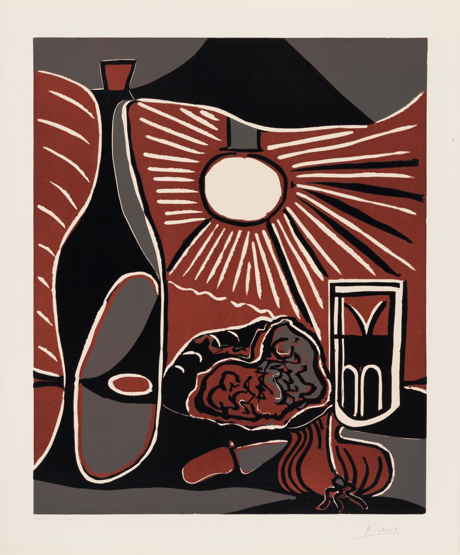 Artwork by Pablo Picasso, Nature Morte Aux Casse-croute I, Made of Linocut 