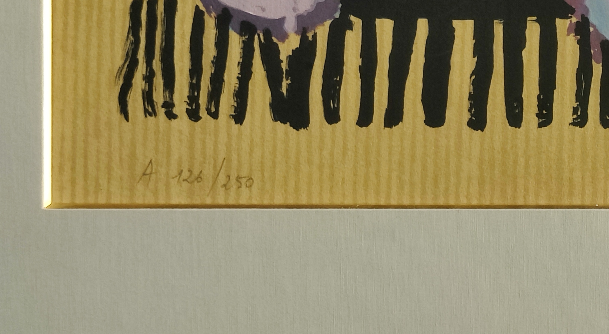 A painting of a yellow face on a yellow background.