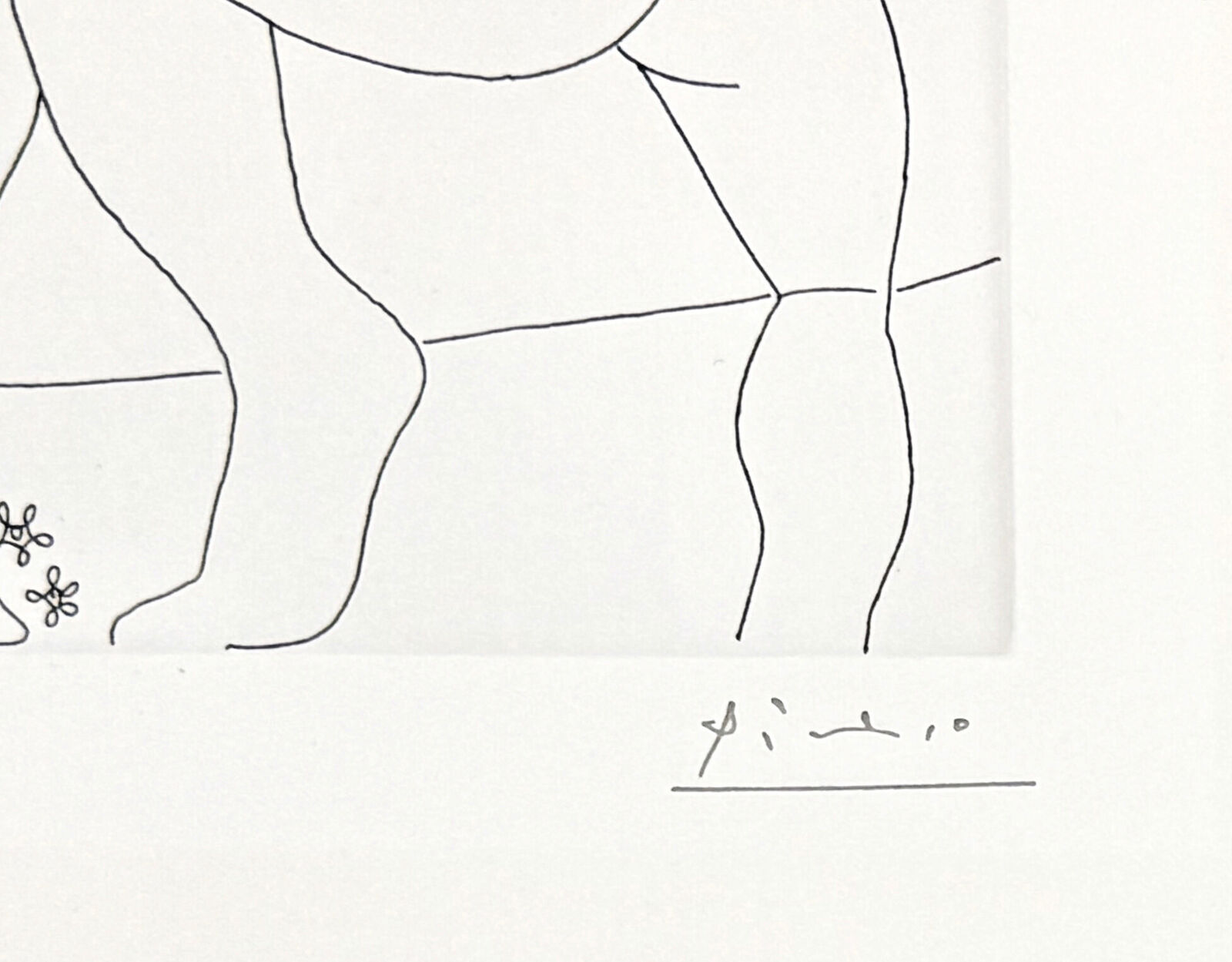 A black and white drawing of a man and a woman.