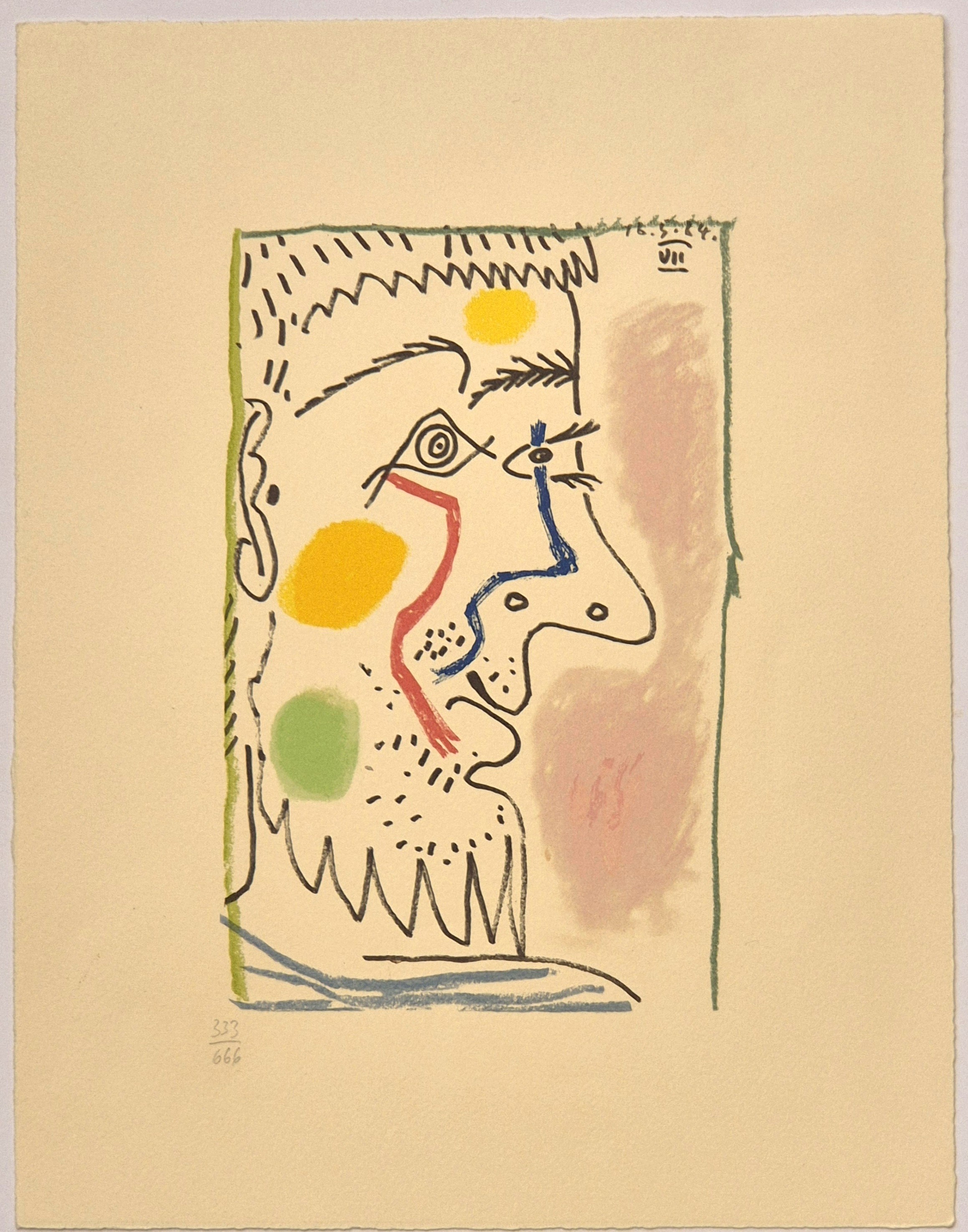 Portrait in profile from Le goût de bonheur by Pablo Picasso, 1970