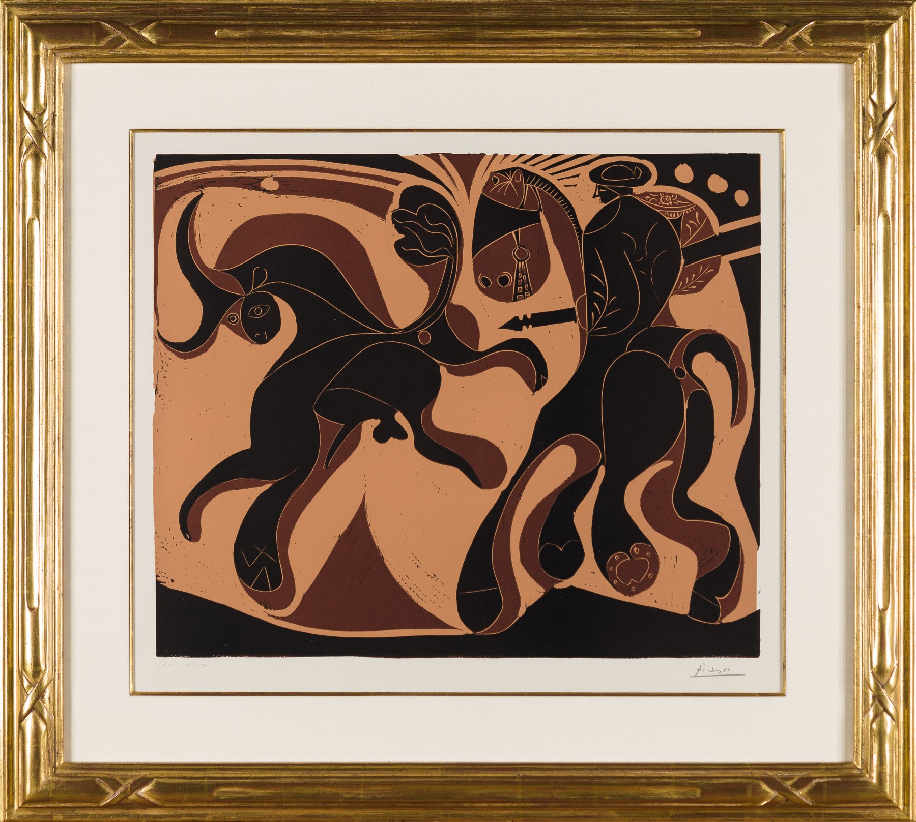 Artwork by Pablo Picasso, Taureau Et Picador, Made of Linocut 
