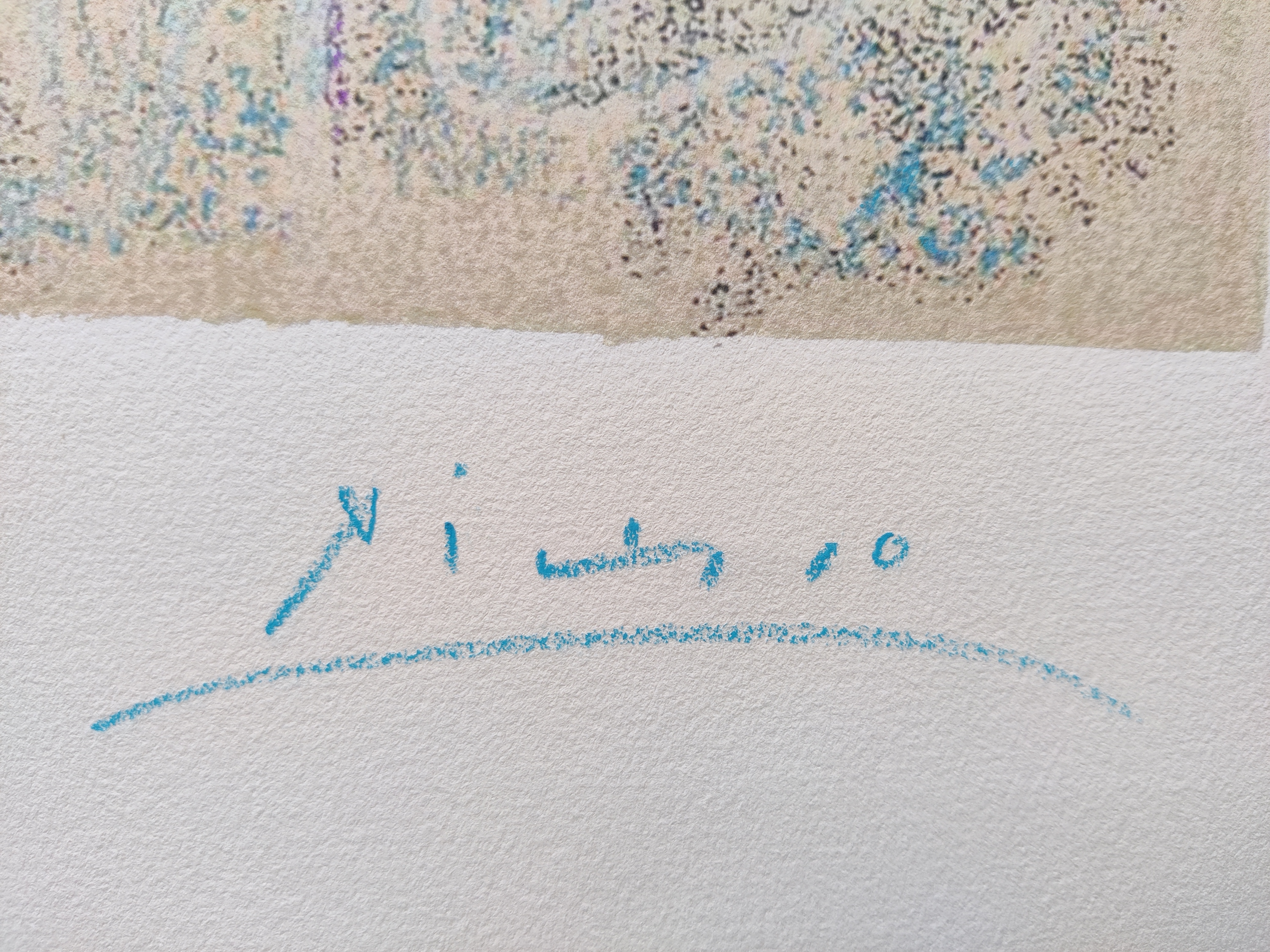 A drawing of a clown with a crown on his head.