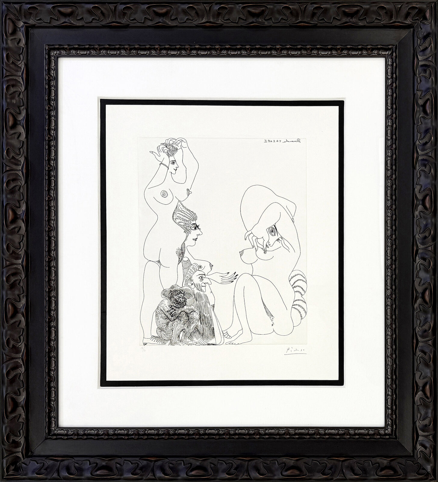 Vieil Homme Avec Magicien Evoquant Trois Odalisques (Bl. 1486, Ba. 1501) by Pablo Picasso, 1968
