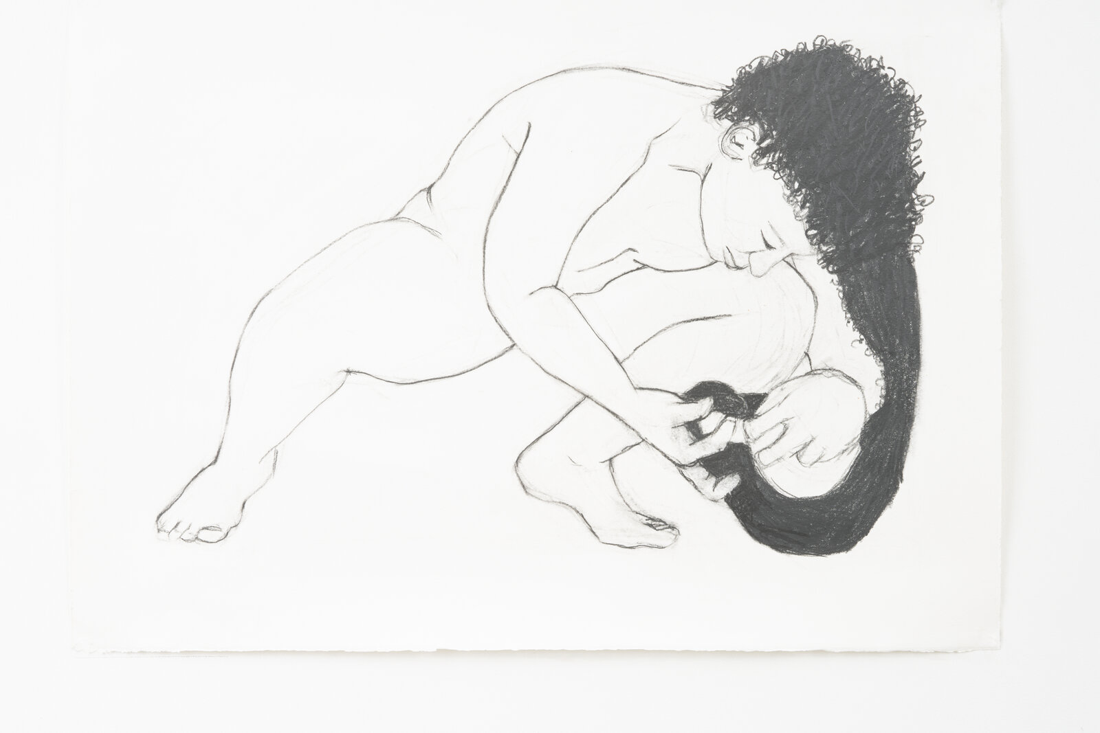 Artwork by Pamela Sunstrum, Cuddle, Made of Graphite on paper 