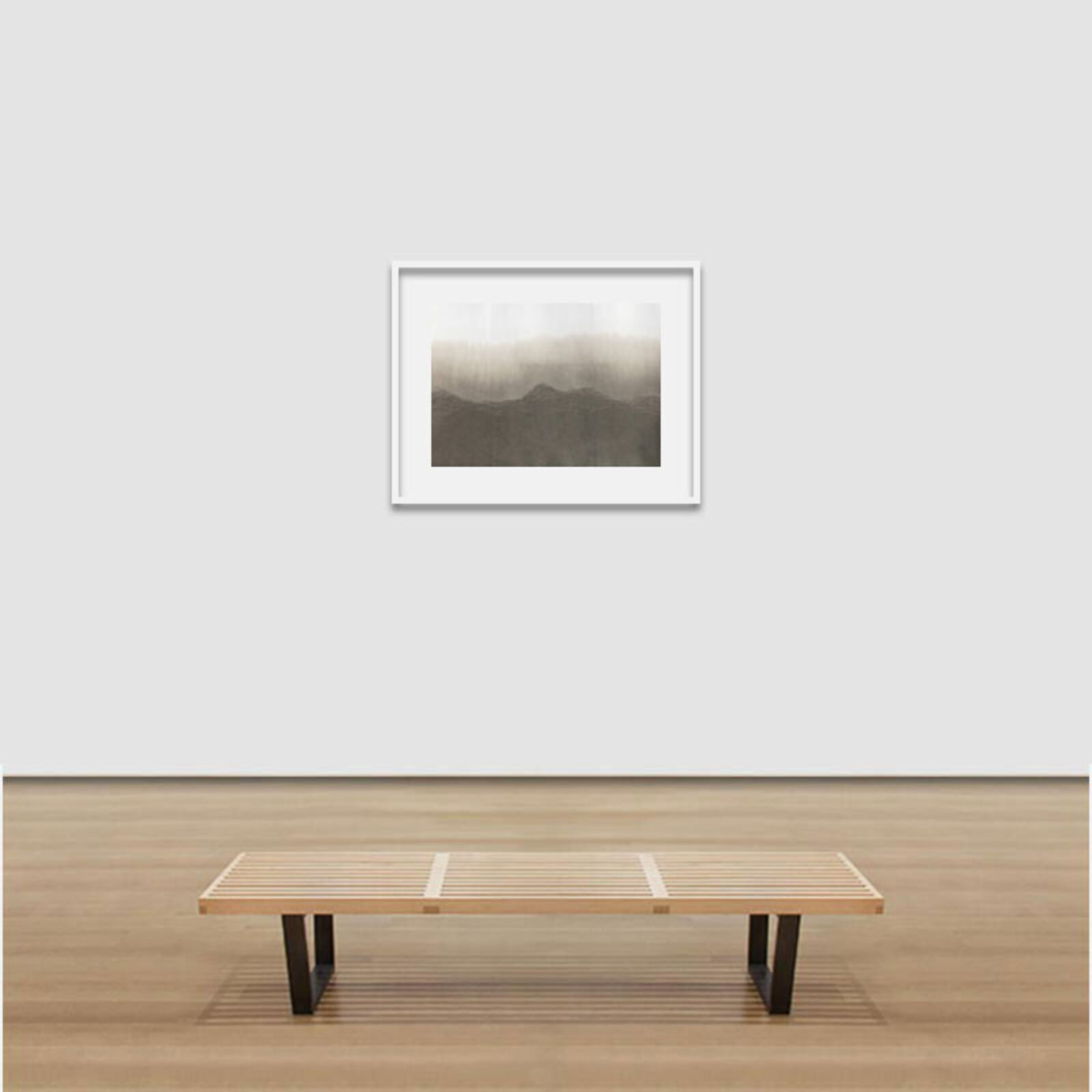 Artwork by Paolo Canevari, Doppio Paesaggio 1 (Double Landscape 1), Made of Motor Oil on Paper 