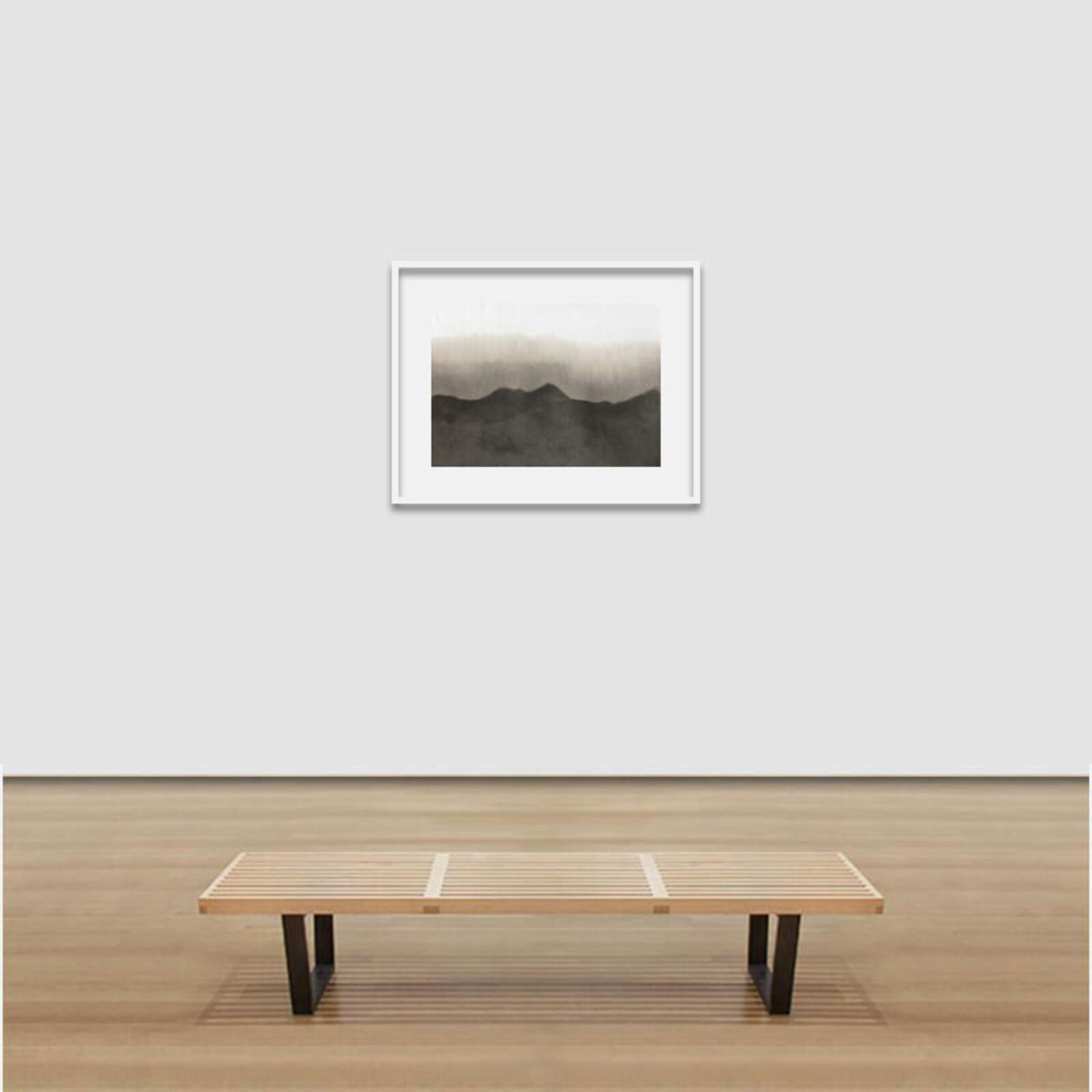 Artwork by Paolo Canevari, Doppio Paesaggio 1 (Double Landscape 1), Made of Motor Oil on Paper 