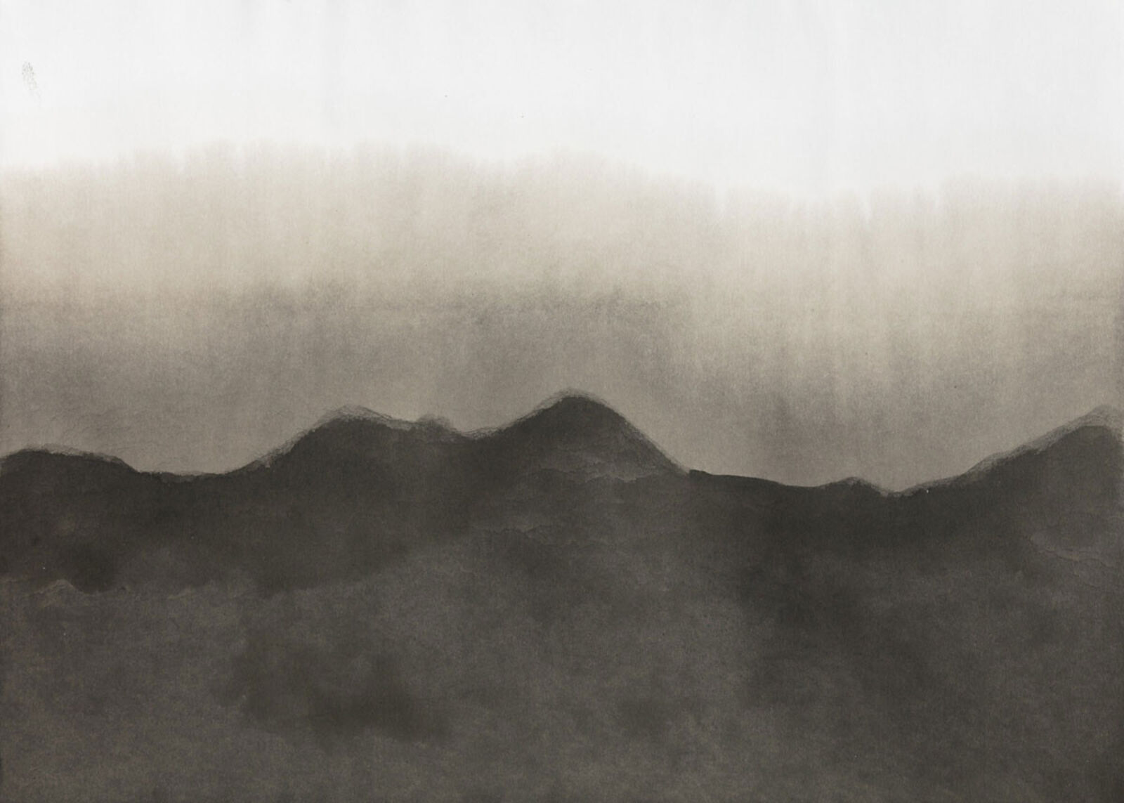 Artwork by Paolo Canevari, Doppio Paesaggio 1 (Double Landscape 1), Made of Motor Oil on Paper 