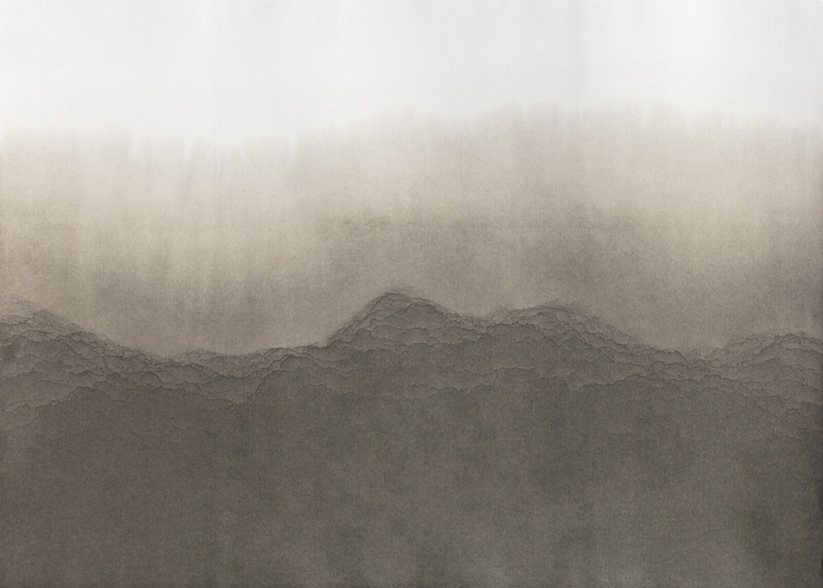 Artwork by Paolo Canevari, Doppio Paesaggio 1 (Double Landscape 1), Made of Motor Oil on Paper 