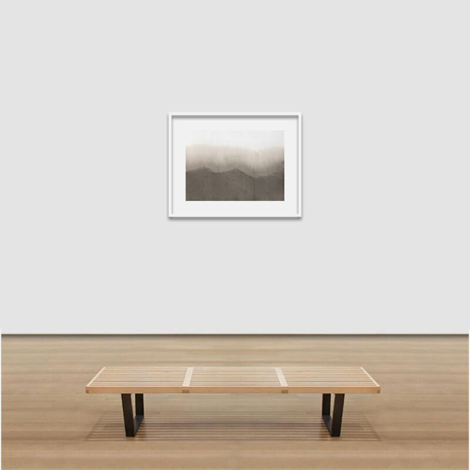 Artwork by Paolo Canevari, Doppio Paesaggio 2 (Double Landscape 2), Made of Motor Oil on Paper 