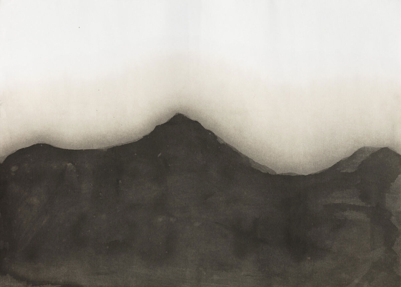 Artwork by Paolo Canevari, Doppio Paesaggio 3 (Double Landscape 3), Made of Motor Oil on Paper 