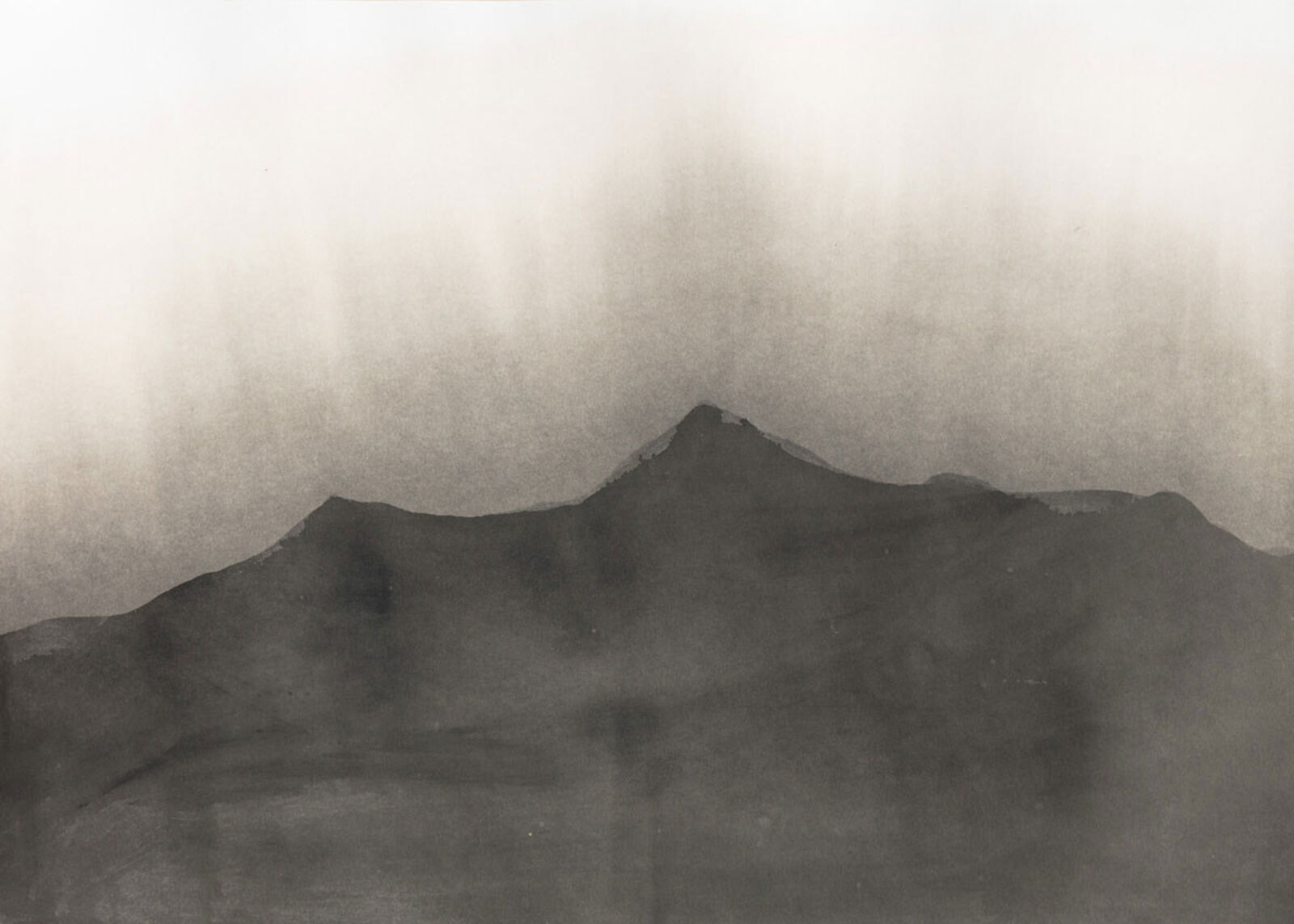 Artwork by Paolo Canevari, Doppio Paesaggio 4 (Double Landscape 4), Made of Motor Oil on Paper 