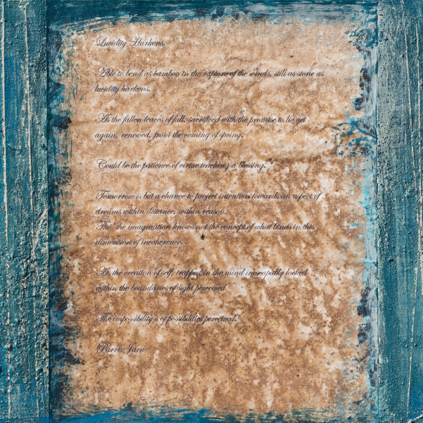 Artwork by Parris Jaru, A Drop in the Pond, Made of Oil Paint and Plant Pigment on Canvas 