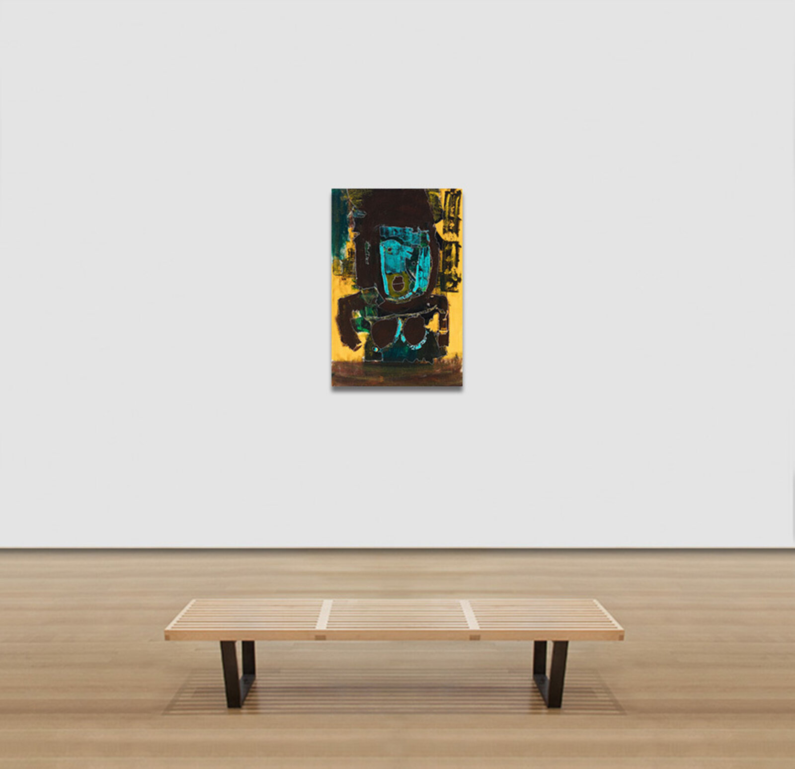 A painting of a man with a mask on his face.