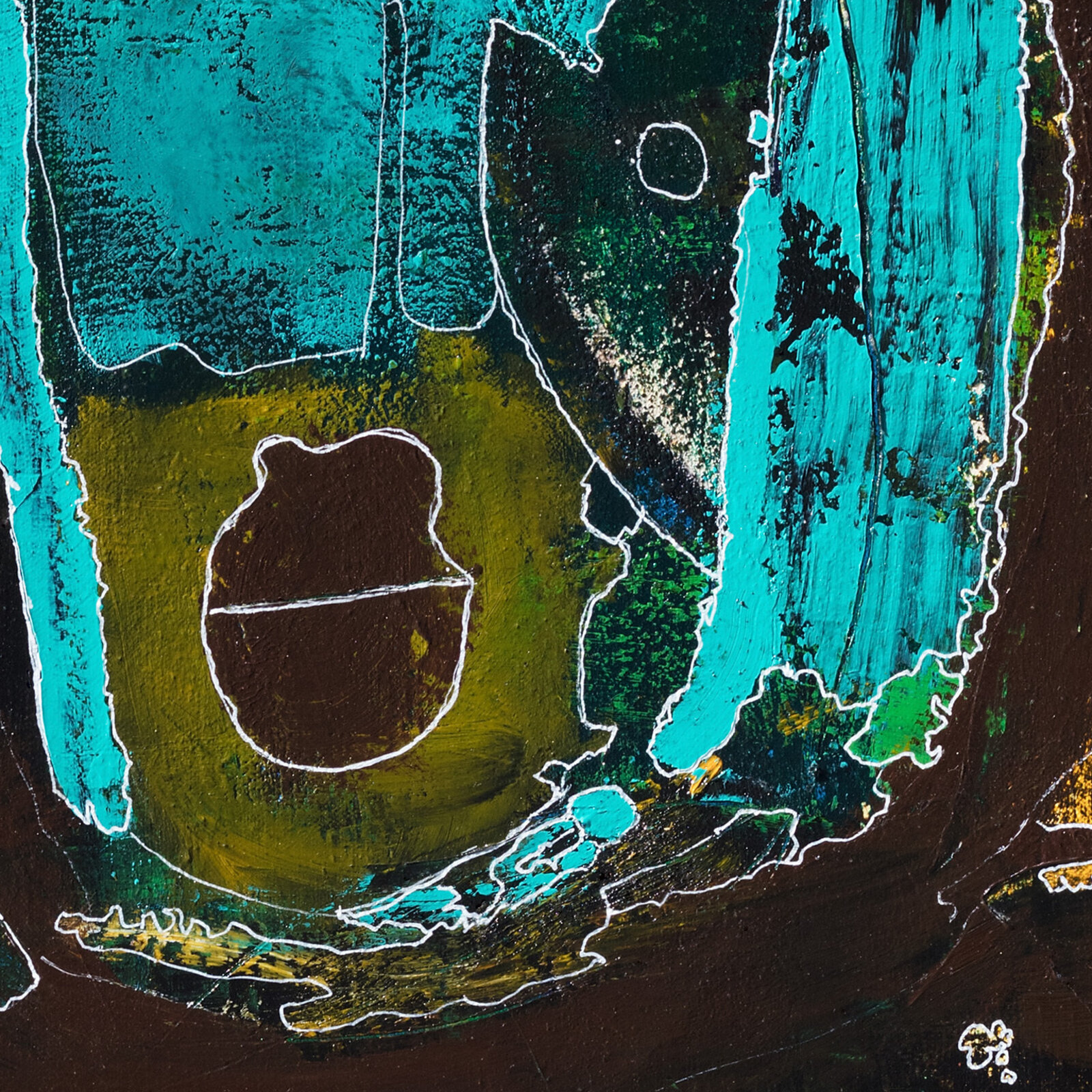 A painting of a man with a mask on his face.