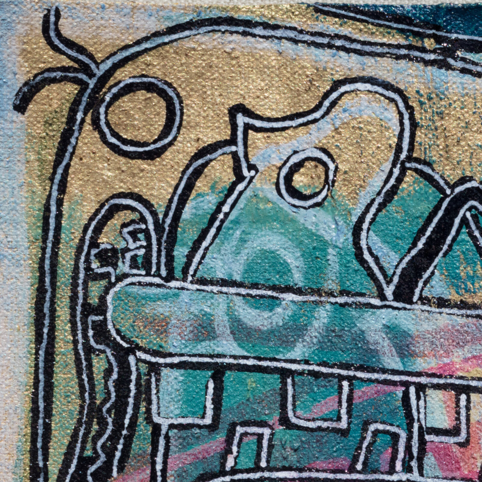 A painting of a horse drawn carriage with a dog and a cat.