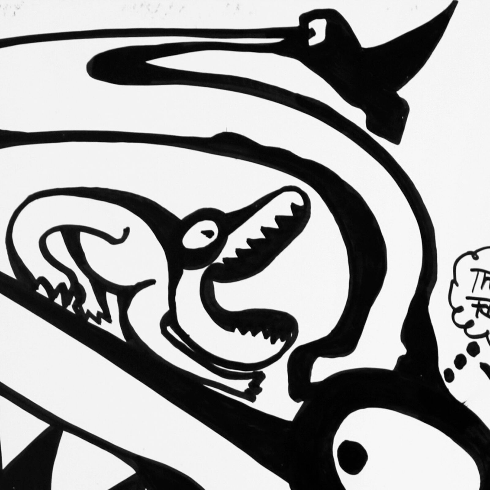 Artwork by Parris Jaru, Germ buys a Dragon, Made of Oil Marker and Acrylic on Foam Core 