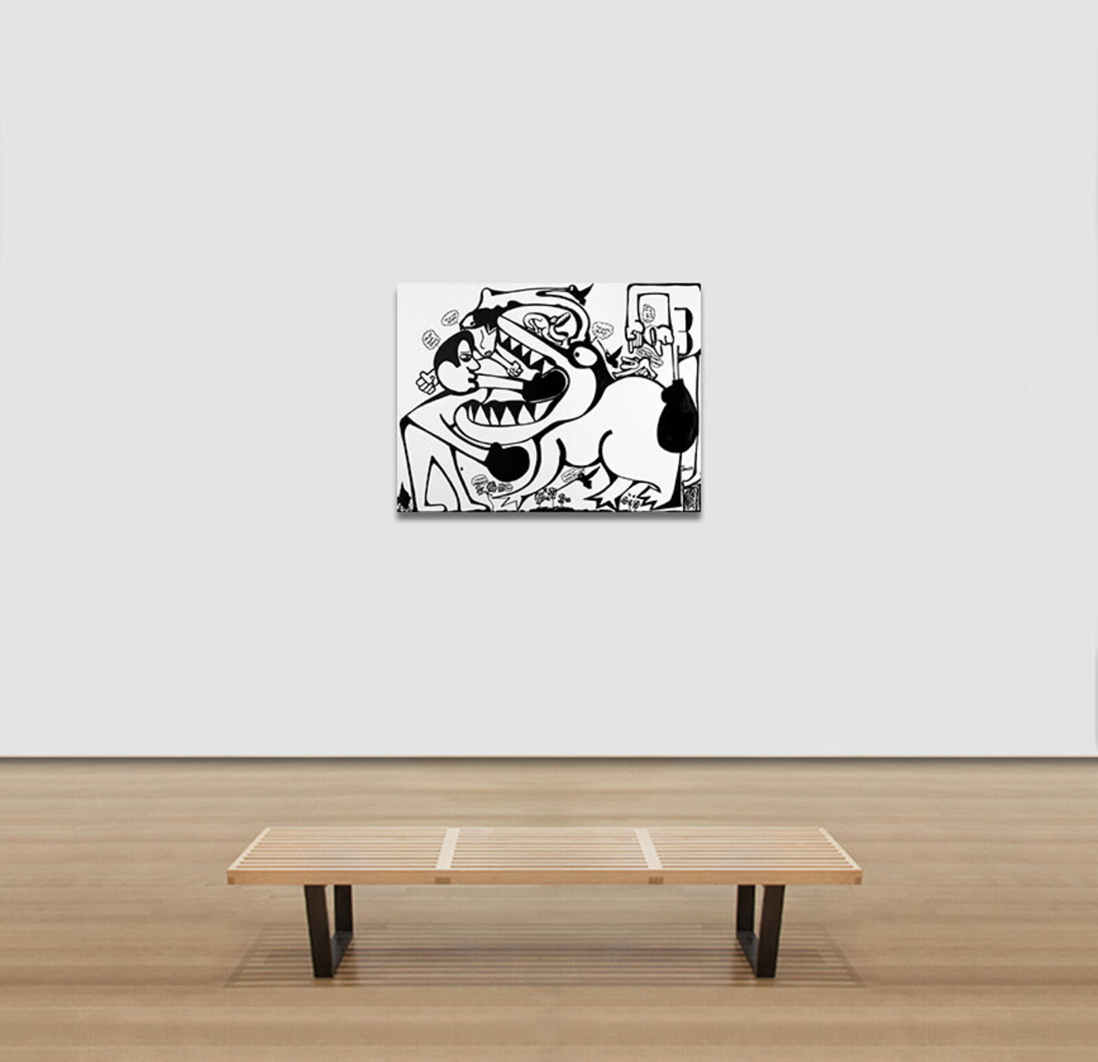 Artwork by Parris Jaru, Germ buys a Dragon, Made of Oil Marker and Acrylic on Foam Core 