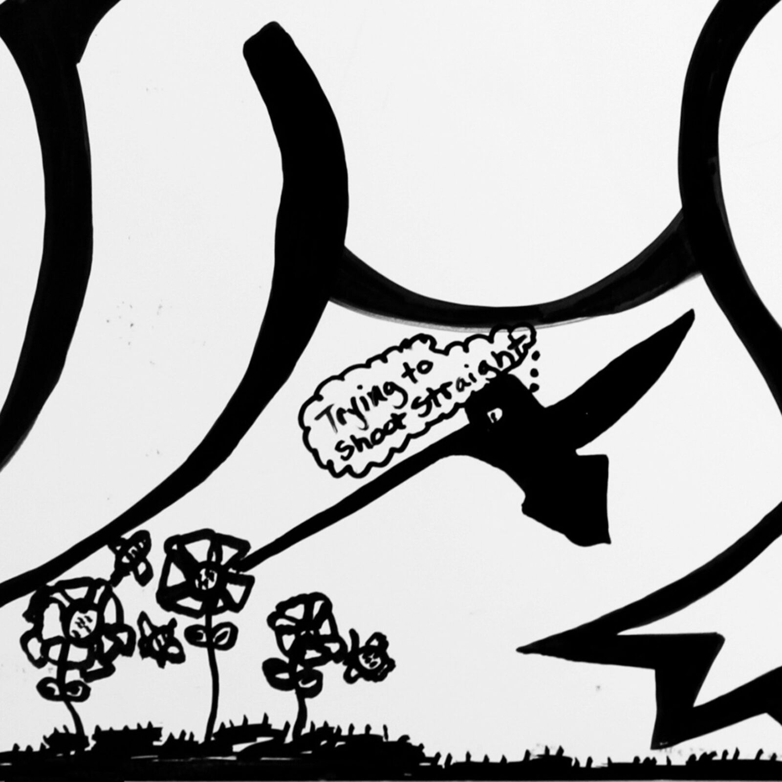 Artwork by Parris Jaru, Germ buys a Dragon, Made of Oil Marker and Acrylic on Foam Core 