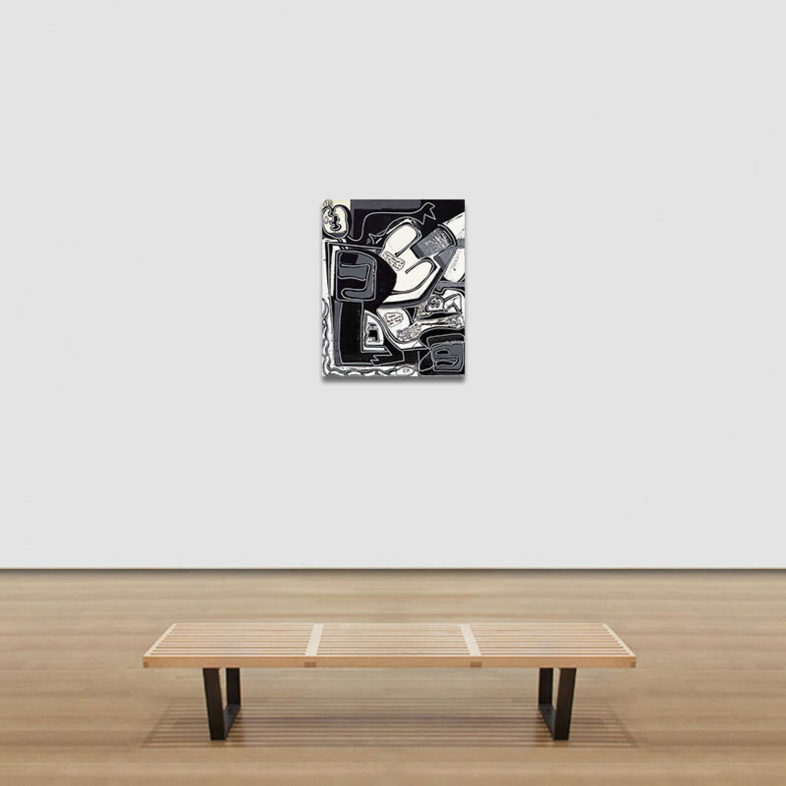 Artwork by Parris Jaru, Germ forgot his masque, Made of Oil Marker and Acrylic on Canvas 