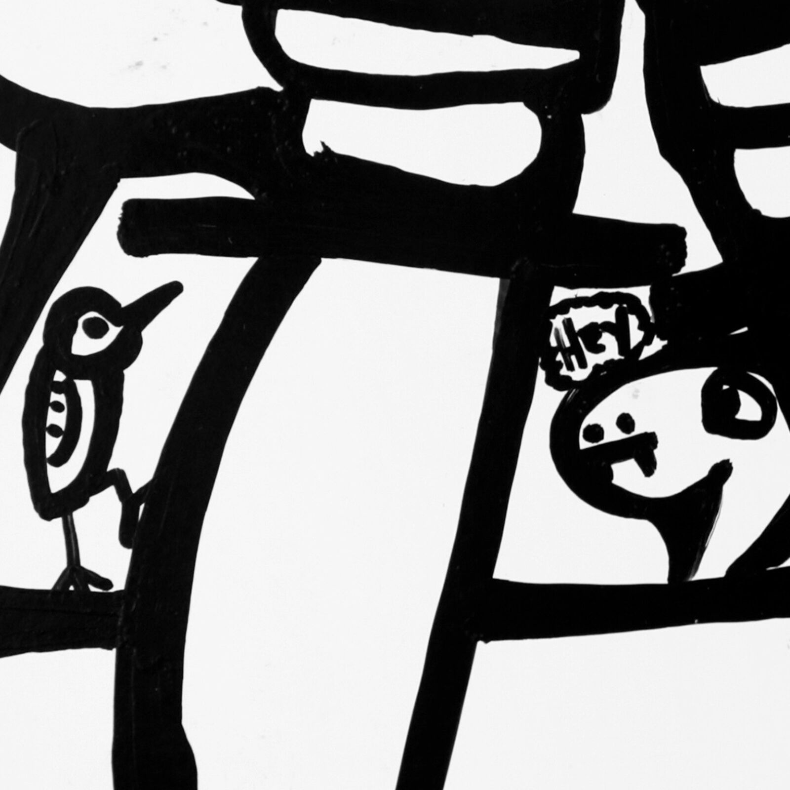 Artwork by Parris Jaru, Germ Meets Skar, Made of Oil Marker and Acrylic on Foam Core 