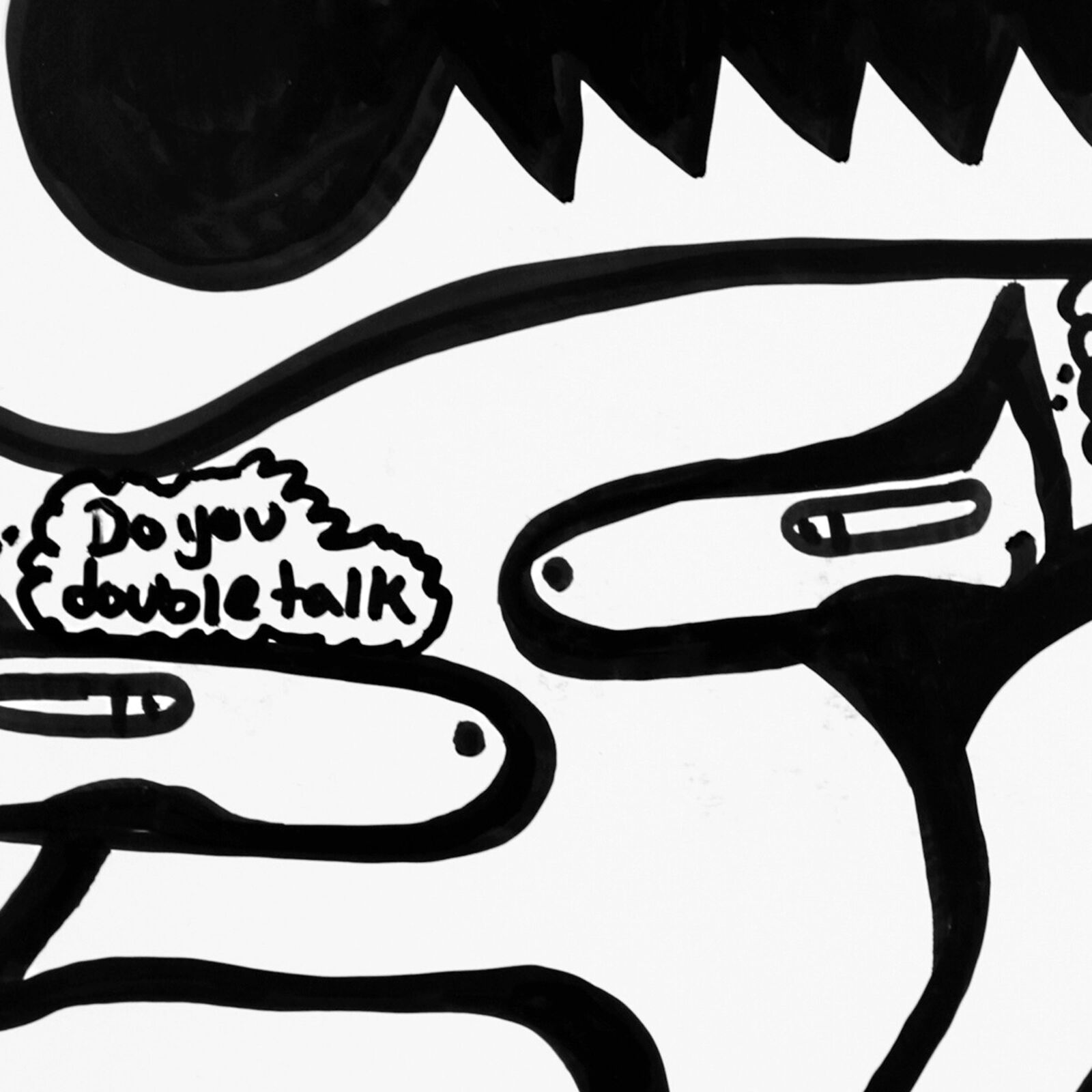 Artwork by Parris Jaru, Gilly Gator and Chuck, Made of Oil Marker and Acrylic on Foam Core 