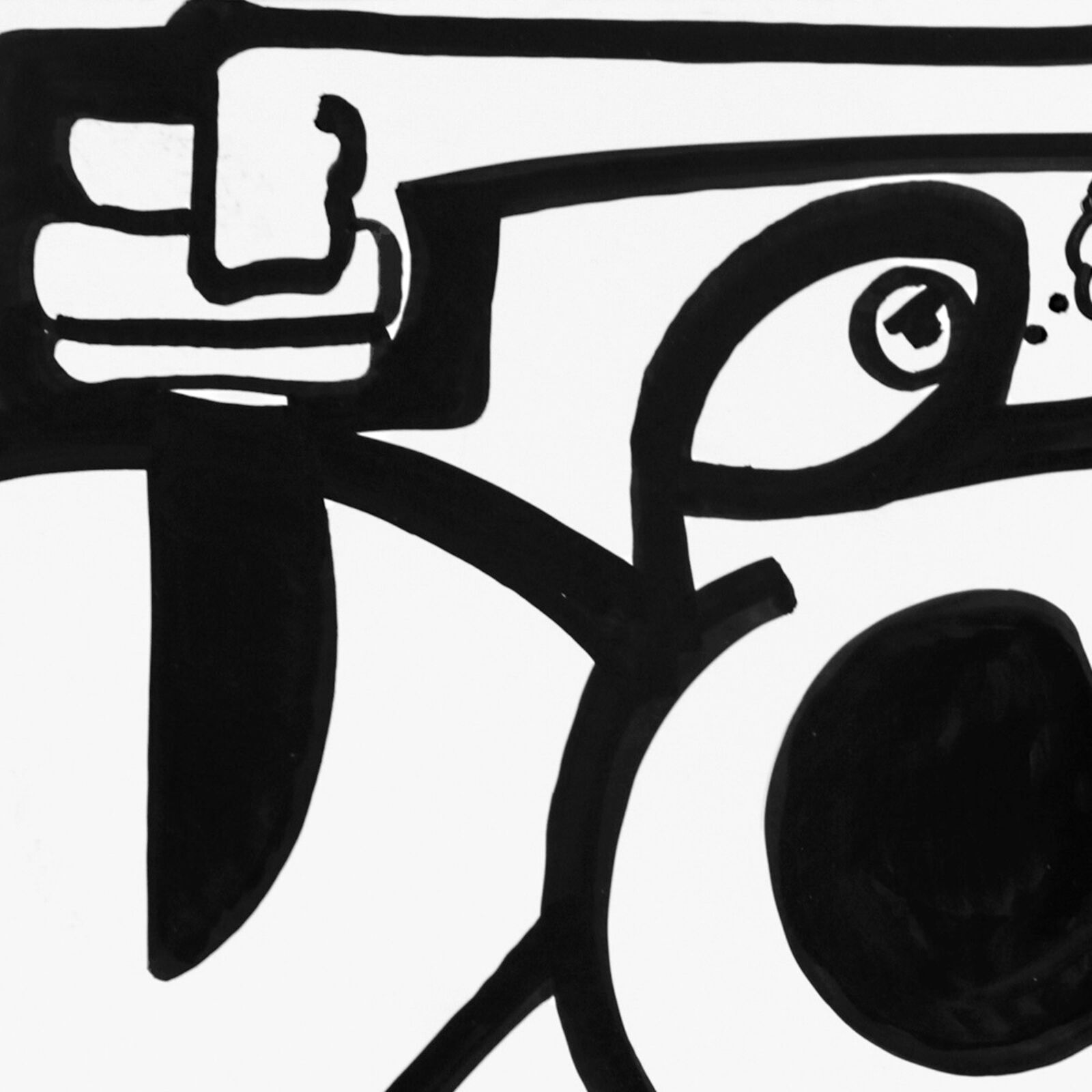 Artwork by Parris Jaru, Gilly Gator and Chuck, Made of Oil Marker and Acrylic on Foam Core 