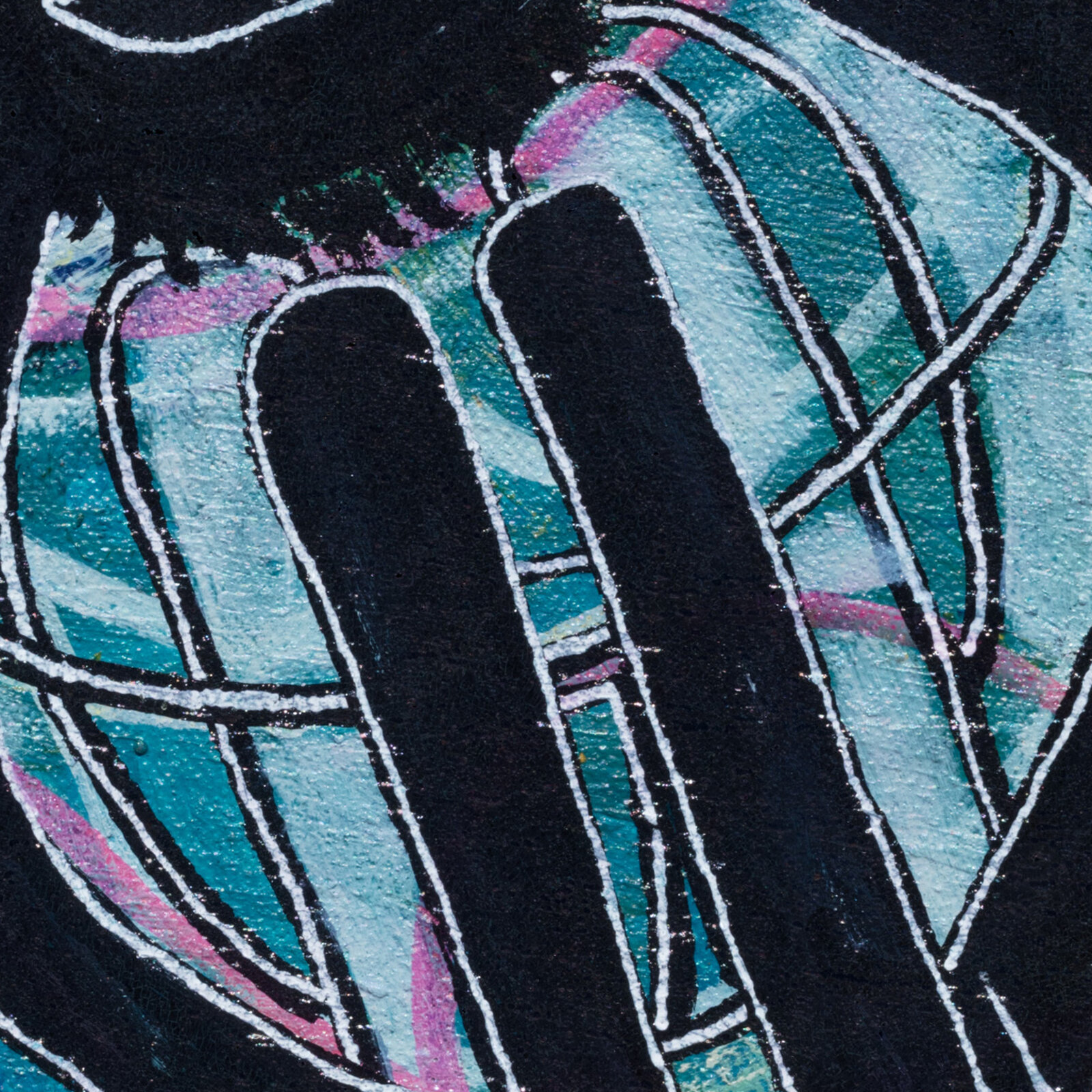 A drawing of a man with dreadlocks standing in front of a microphone.