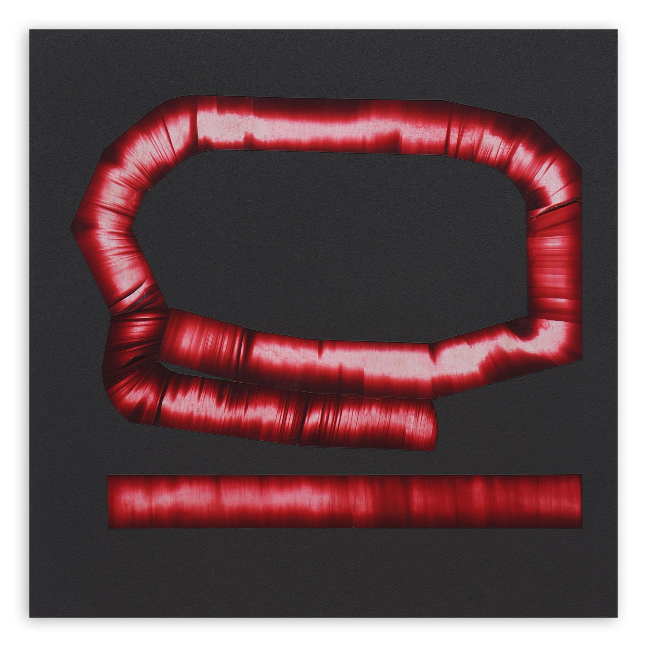 A picture of a red letter Q on a black background.