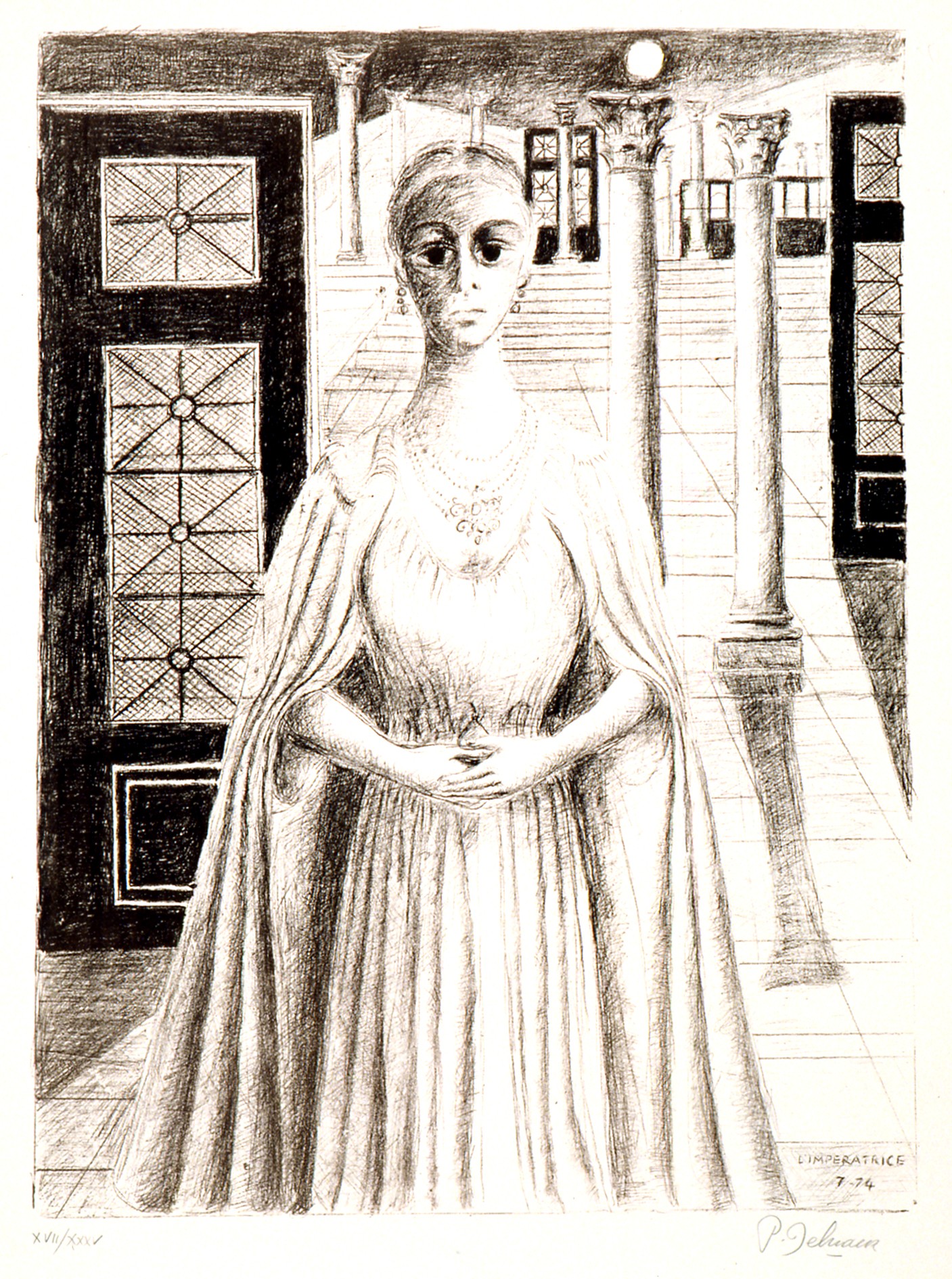 L'Impératrice by Paul Delvaux, 1974