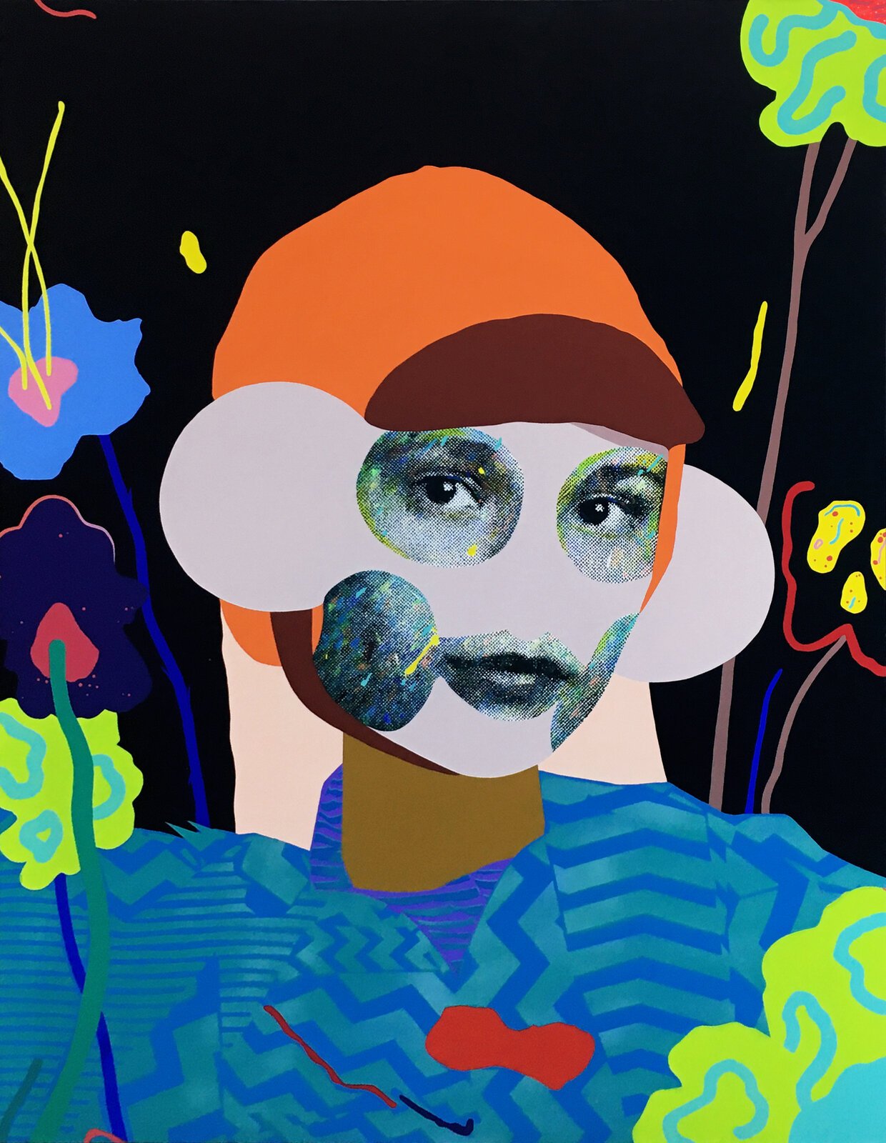 Girl In Flowers (Original Painting) by Paul Insect, 2017