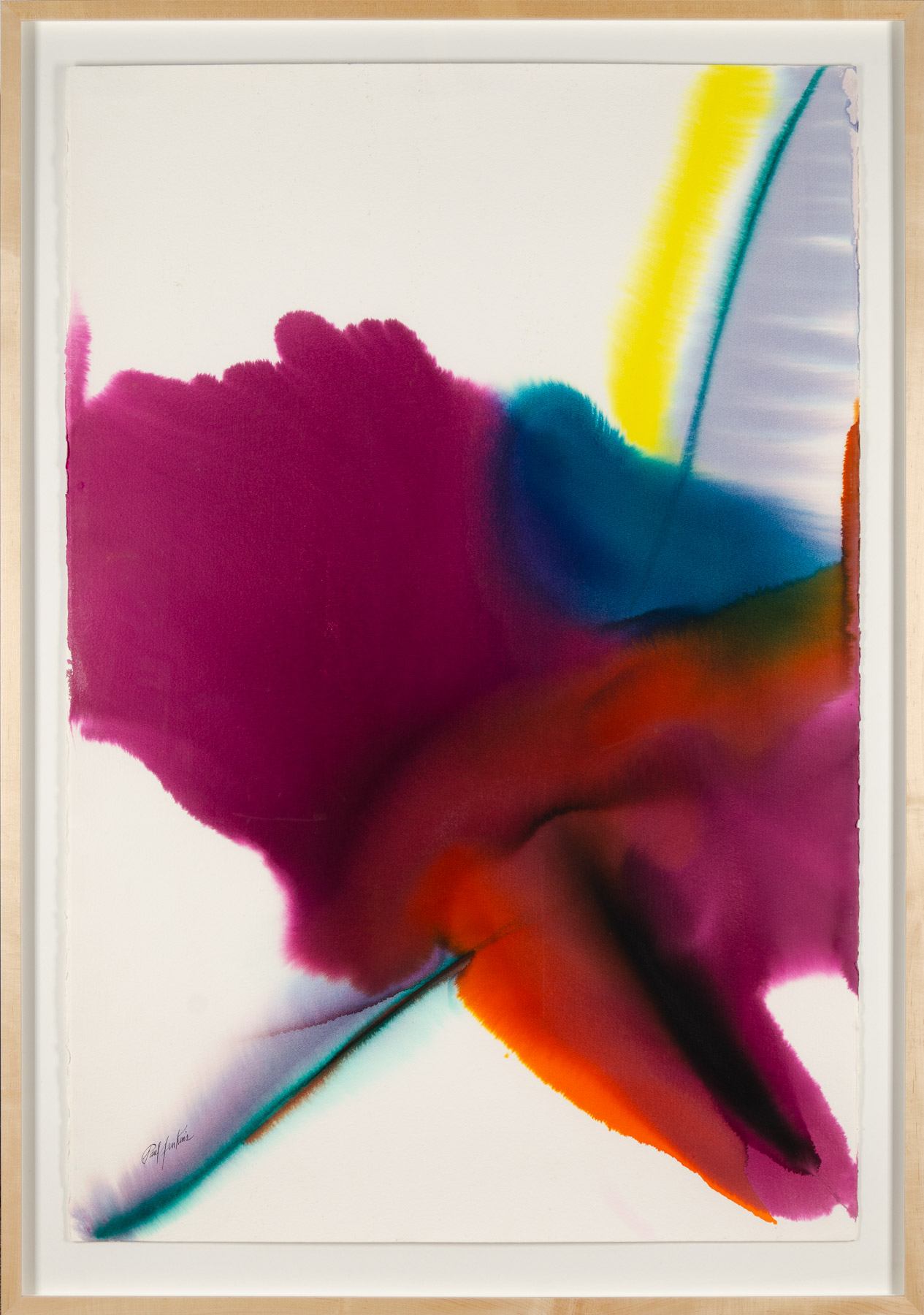 Artwork by Paul Jenkins, Phenomena Magenta Scone, Made of Watercolor 
