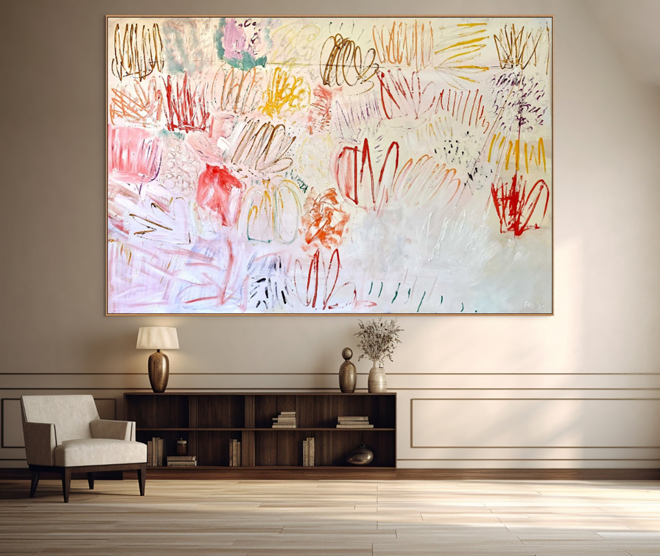 Artwork by Paul Landauer, Helen's Garden — Behind The Gate, Made of Mixed media on canvas 