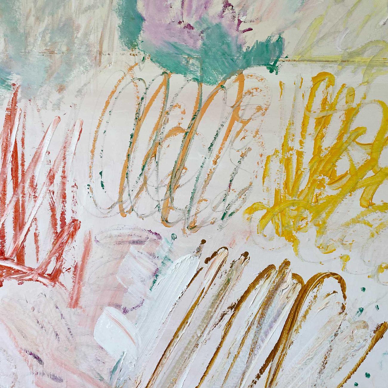 Artwork by Paul Landauer, Helen's Garden — Behind The Gate, Made of Mixed media on canvas 